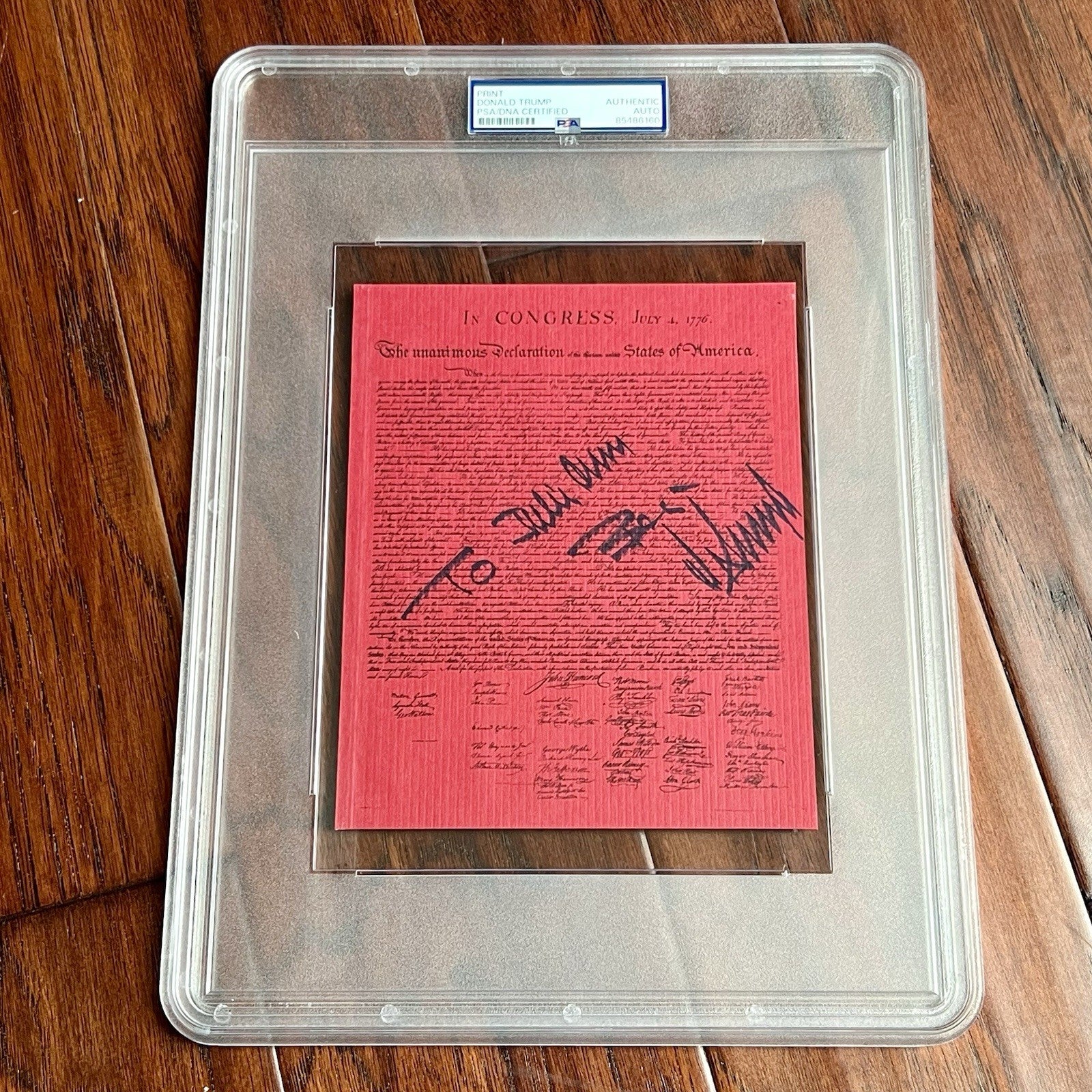 DONALD TRUMP * PSA * Autograph Souvenir MAGA DECLARATION OF INDEPENDENCE Signed