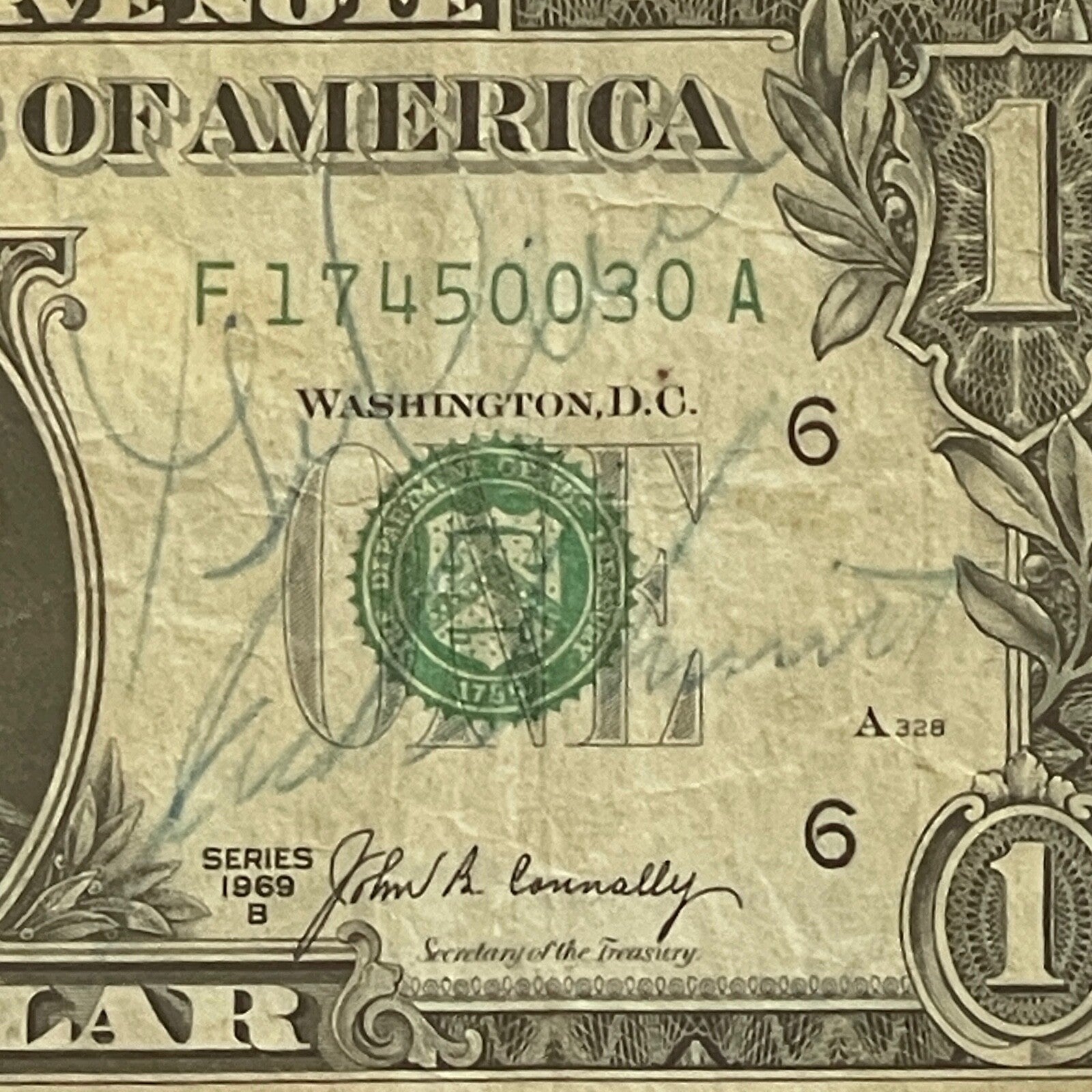 APOLLO 17 * PSA * Crew Signed Dollar Bill Autograph Gene CERNAN  EVANS * SCHMIDT