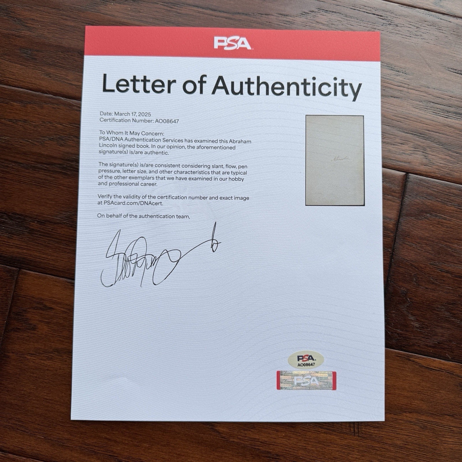 ABRAHAM LINCOLN * PSA * His PERSONAL AUTOGRAPH ALBUM Signed * EMANCIPATION Day