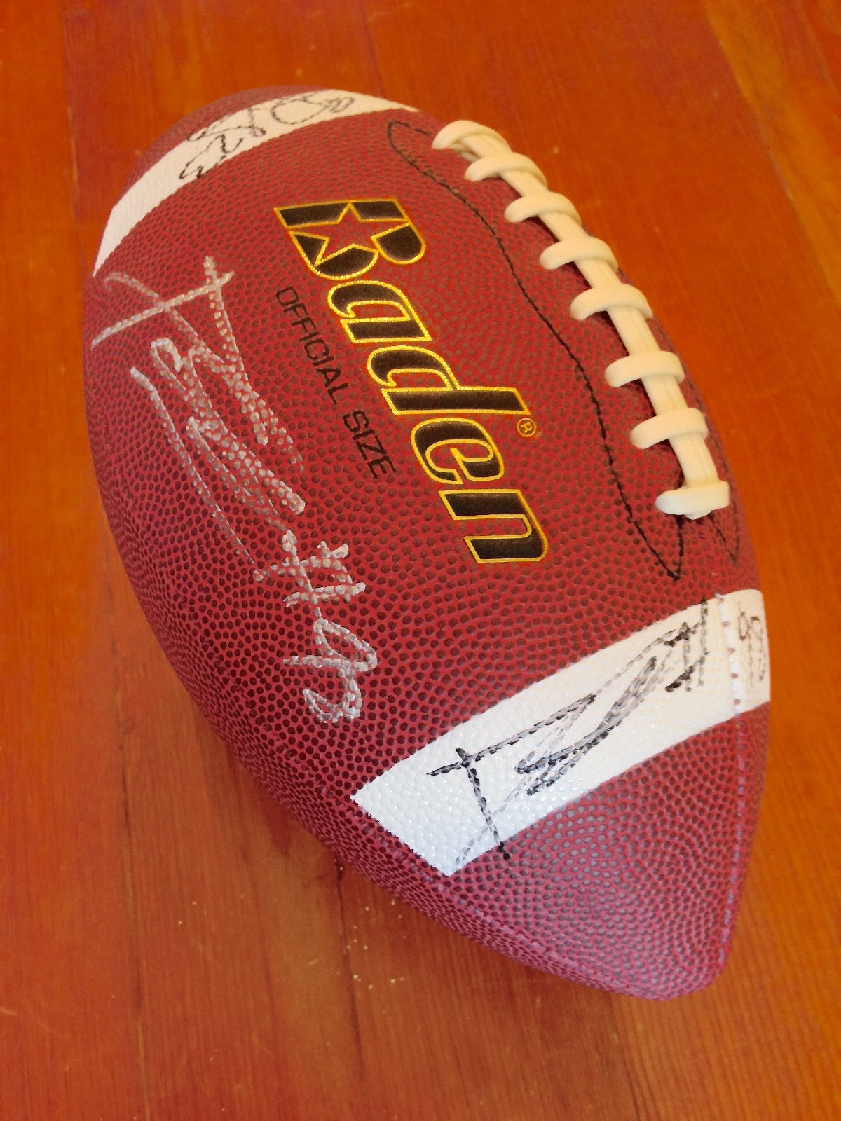 NY Giants * MOORE * DONNELL * JENNINGS 3X Double Signed AUTOGRAPH FOOTBALL Proof