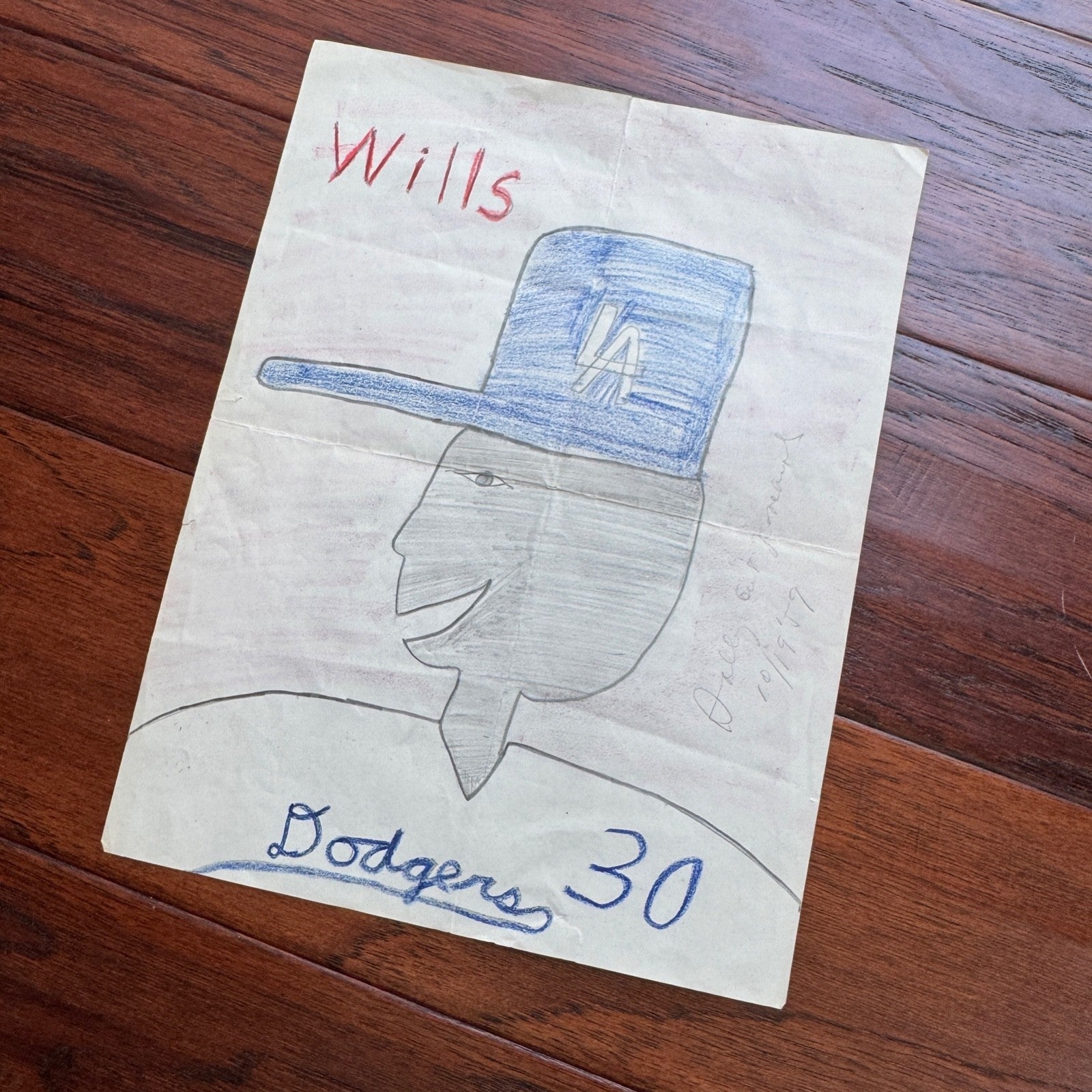 SALLY RIDE * Ride Estate Signed COA * Childhood DODGERS Drawing EX: Smithsonian