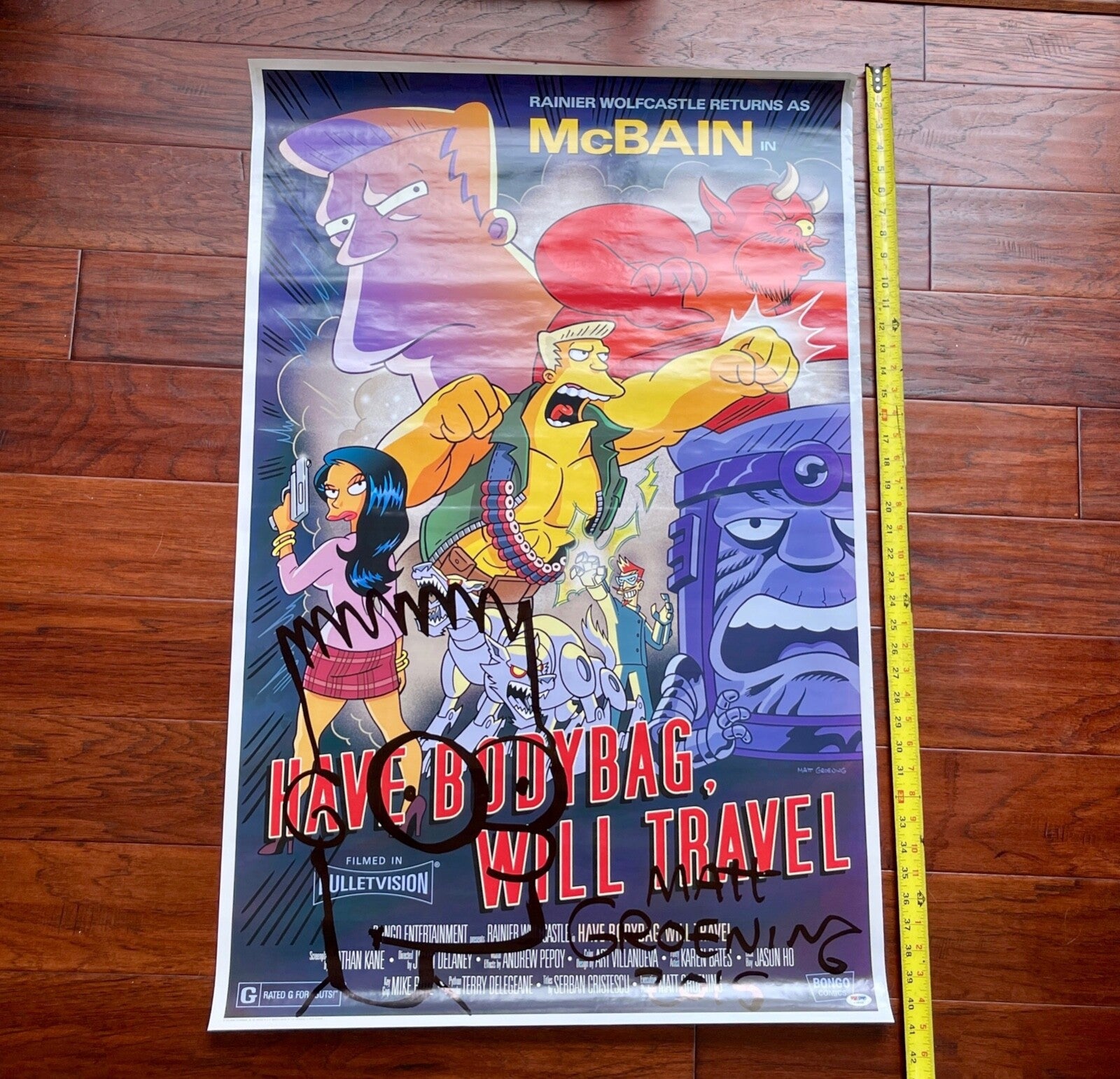 MATT GROENING * PSA Mint 9 * XL "Bart Simpson" Autograph Sketch Signed * Drawing