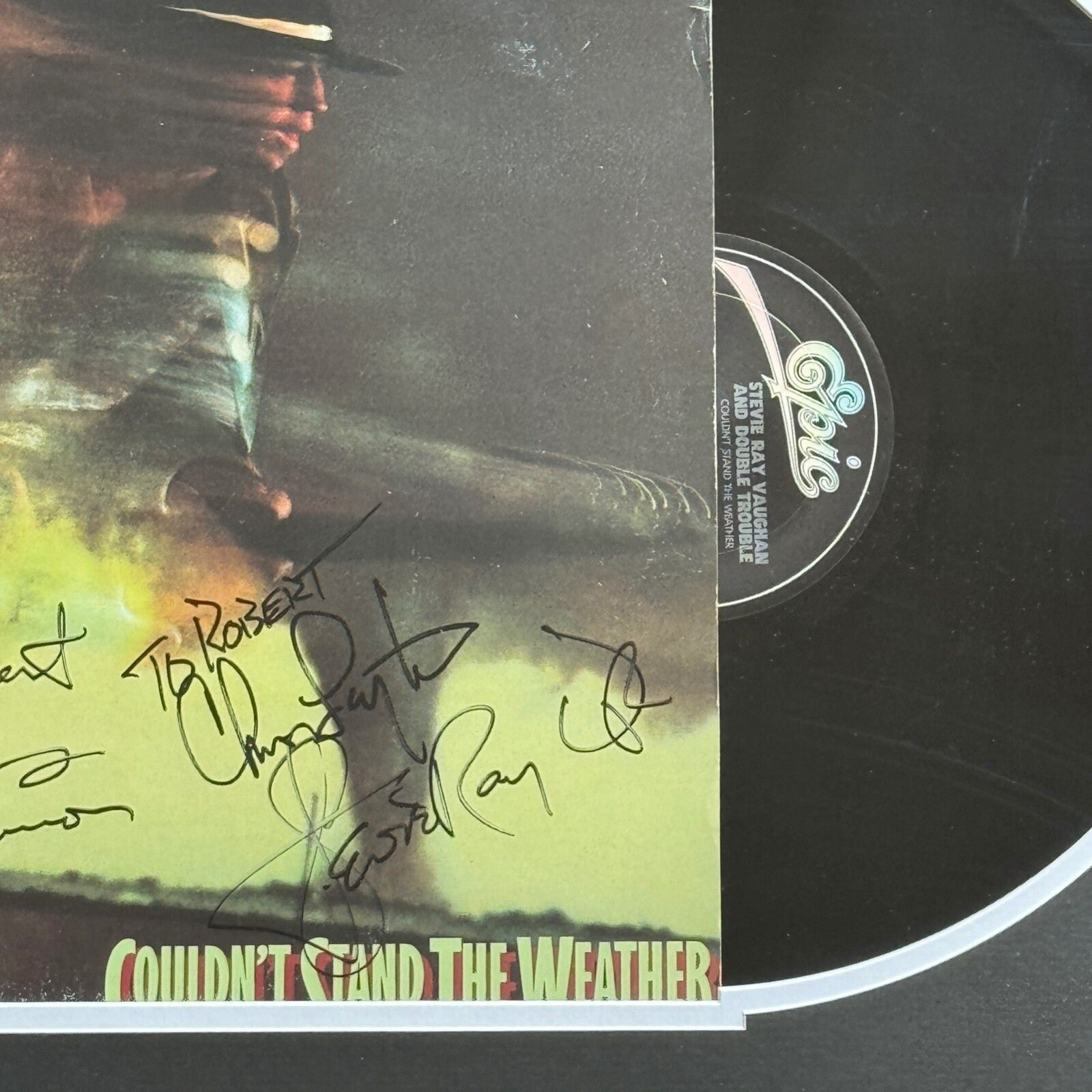 STEVIE RAY VAUGHAN * PSA * Autograph WEATHER LP Album Signed w/ Double Trouble