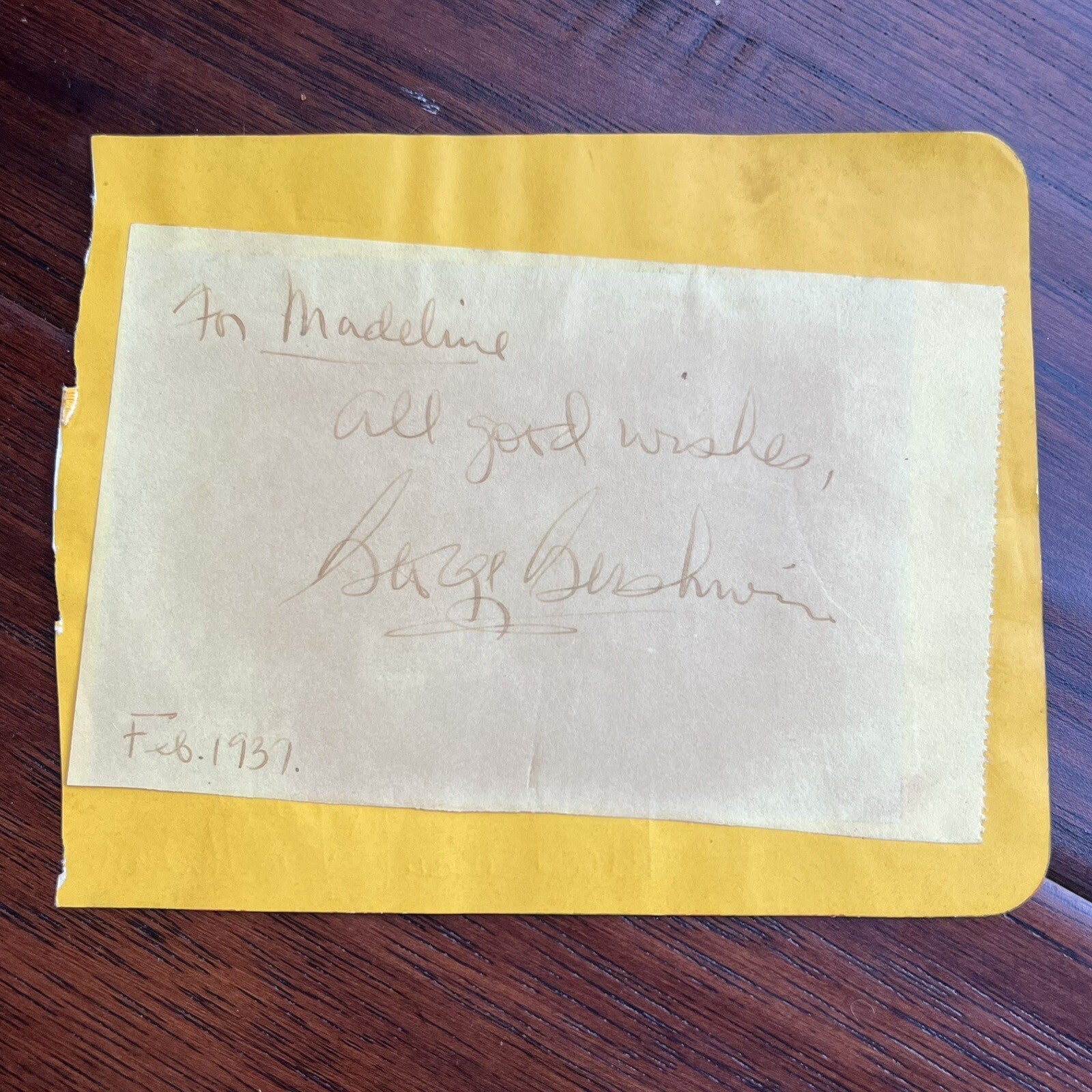 GEORGE GERSHWIN * PSA/DNA * Autograph Card Signed 5 Months Before Death in 1937