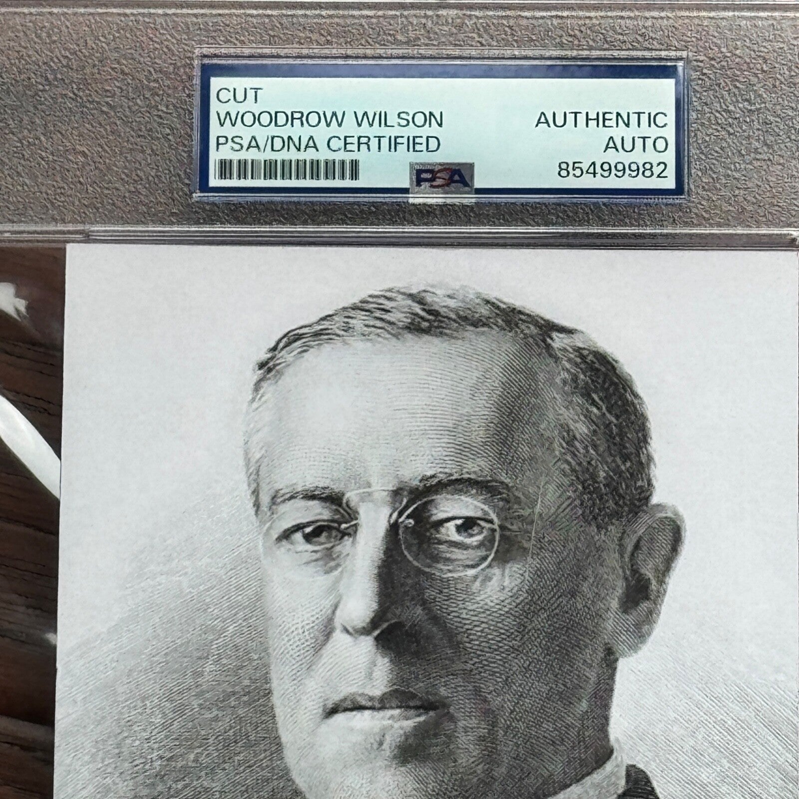 WOODROW WILSON  * PSA * Autograph Cut Signature Custom Card ENGRAVING Signed