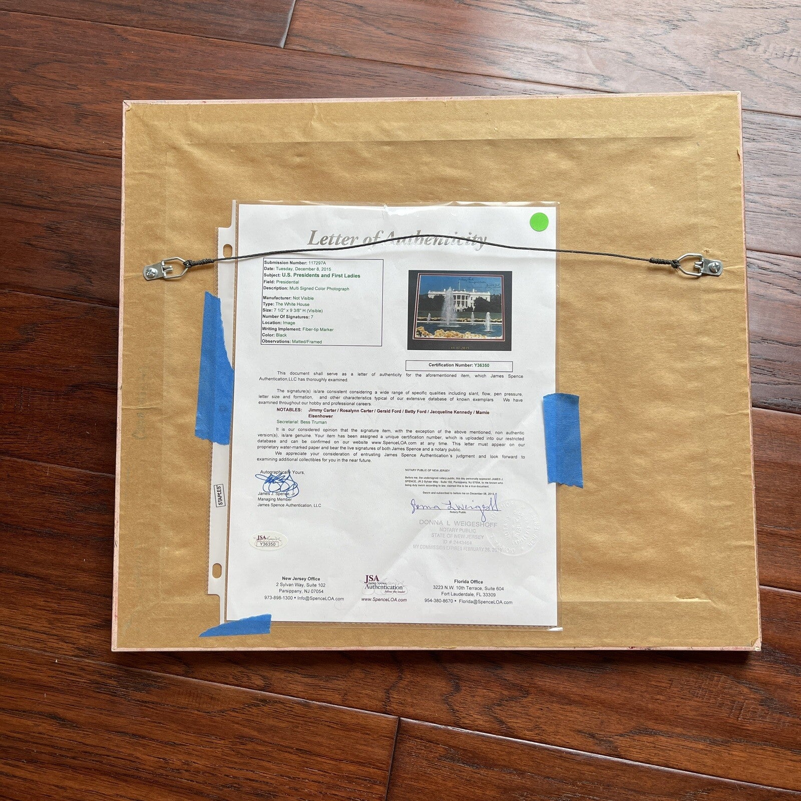 JACQUELINE KENNEDY * JSA * Gerald & Betty Ford Jimmy Carter Signed Autograph