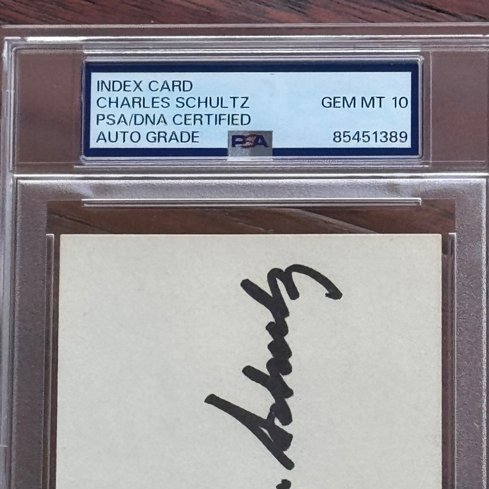 CHARLES SCHULZ * PSA * GEM MINT 10 Autograph Signed * Peanuts * Snoopy