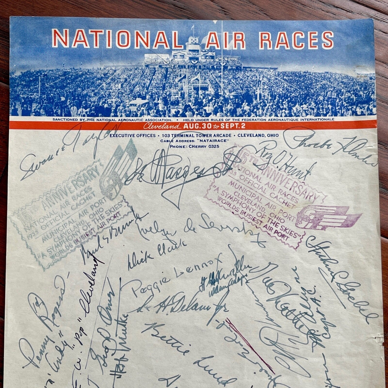 AMELIA EARHART * PSA/DNA * Autograph 1935 NATIONAL AIR RACES  Stationery SIGNED