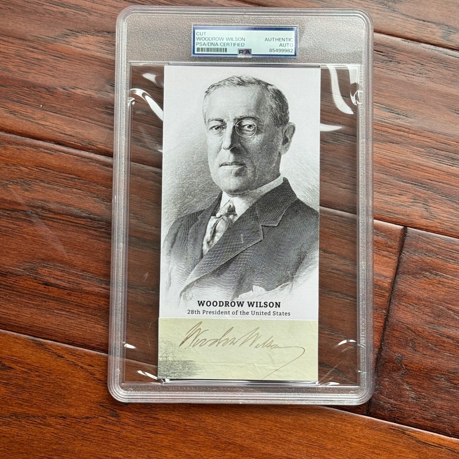 WOODROW WILSON  * PSA * Autograph Cut Signature Custom Card ENGRAVING Signed