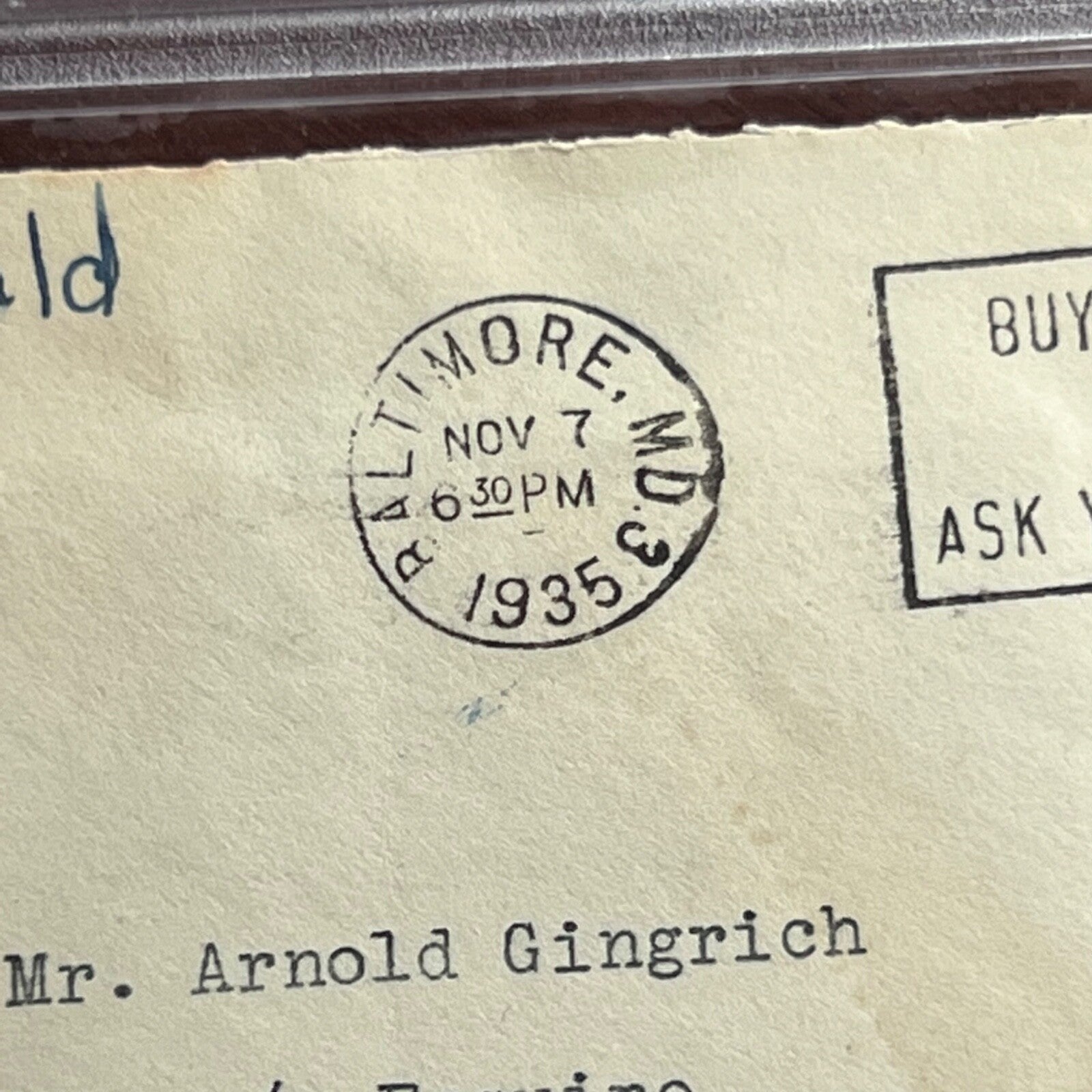 F. SCOTT FITZGERALD * PSA * Autograph Handwritten Envelope Signed and Addressed