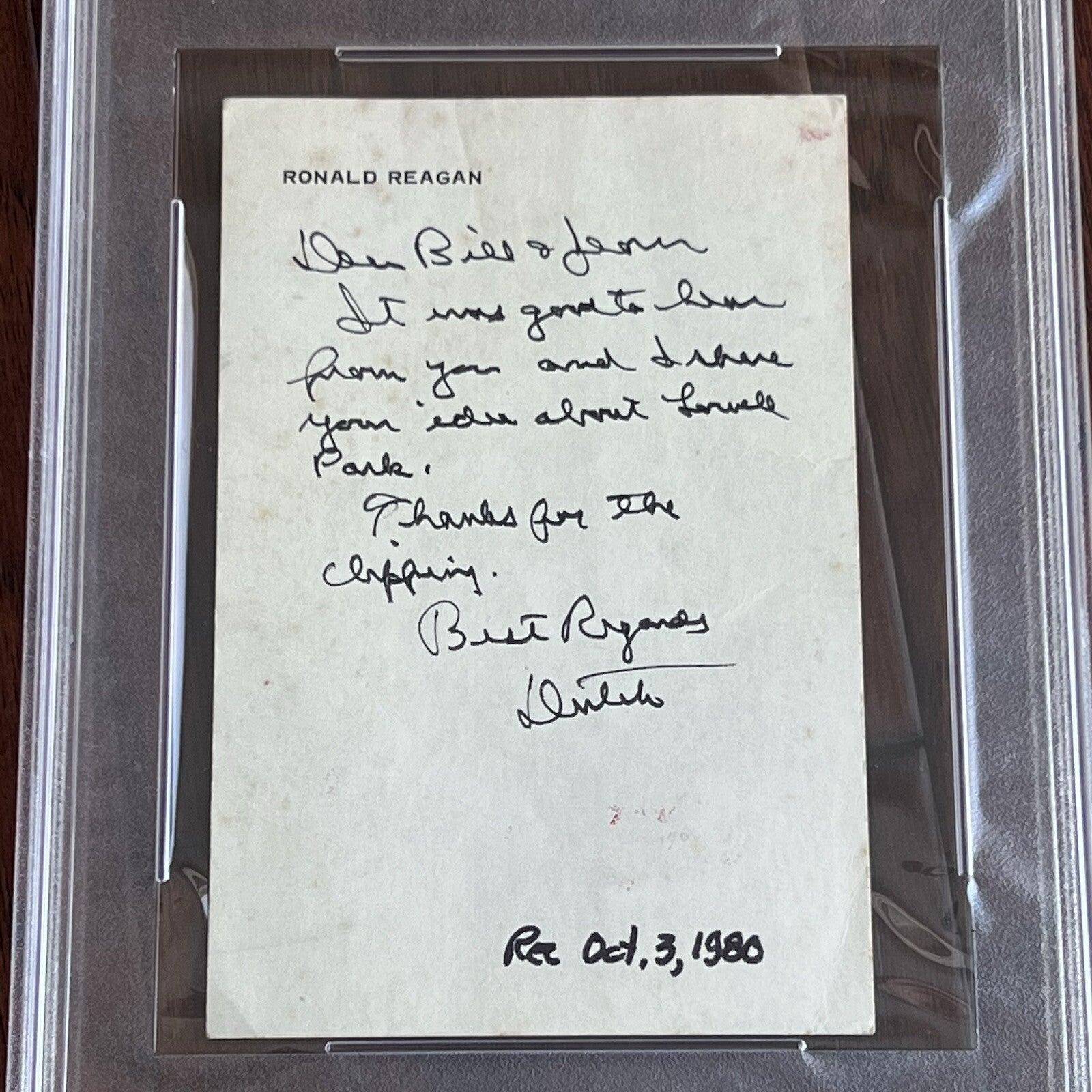 RONALD REAGAN * PSA * Handwritten Autograph Letter Signed Dutch 1980 Election