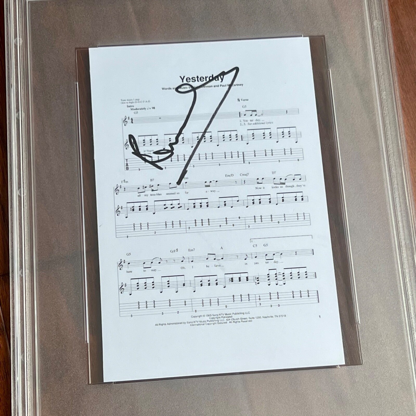 PAUL MCCARTNEY * PSA/DNA * "Yesterday" Song Autograph Souvenir Signed * Beatles