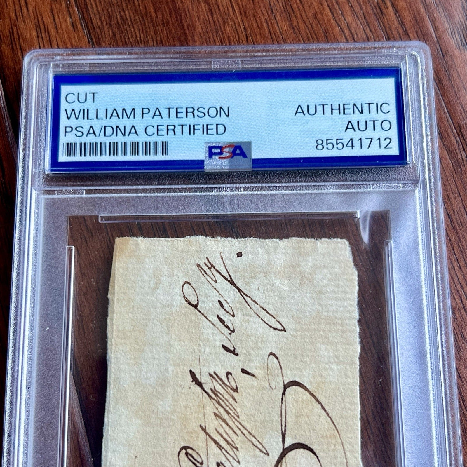 WILLIAM PATERSON * PSA * Autograph Cut Signature Signed * Constitution Signer