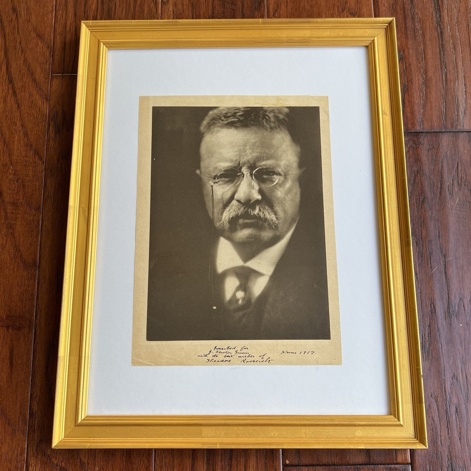 THEODORE ROOSEVELT * PSA * Autograph Christmas 1917 Photo Portrait Signed
