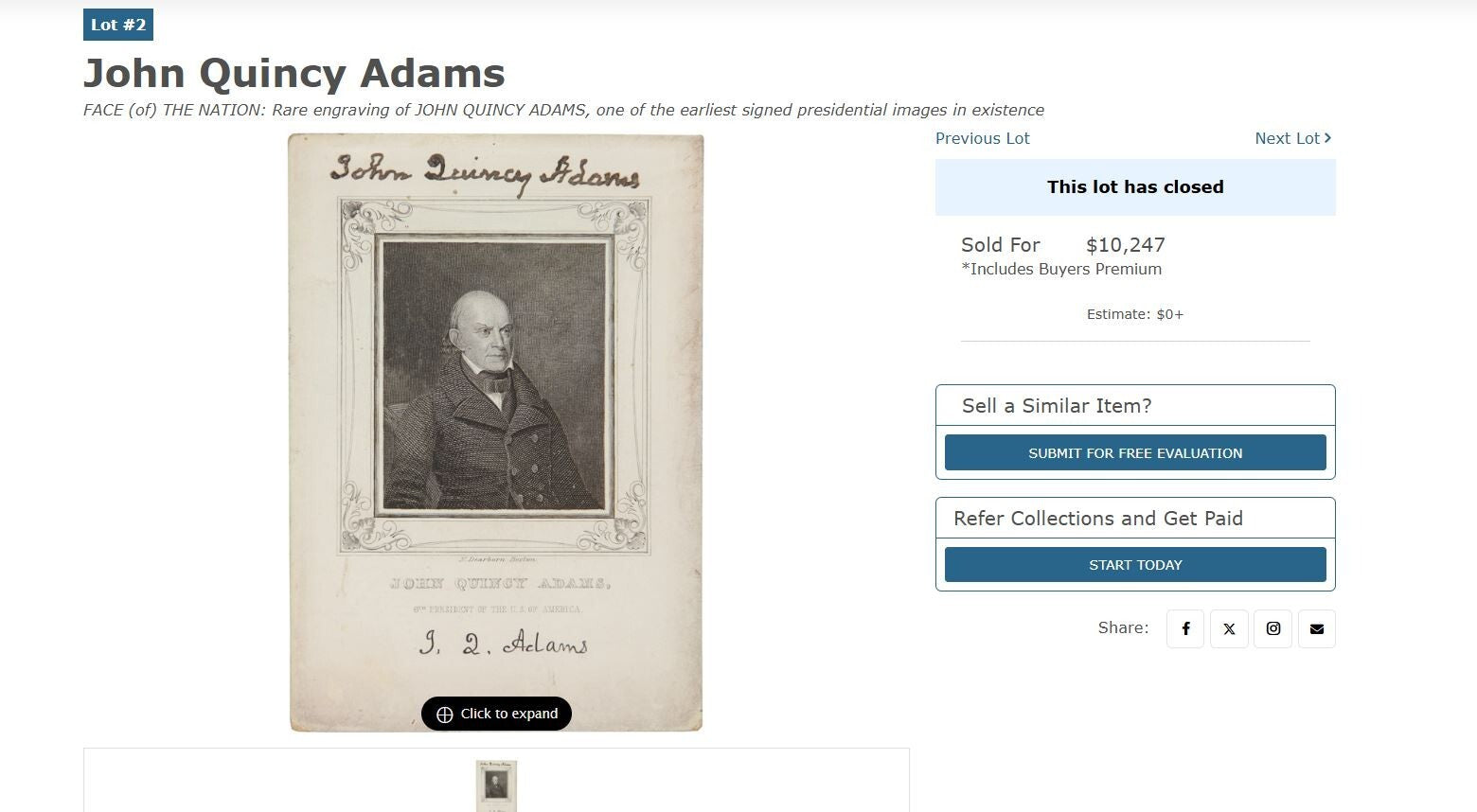 WILLIAM HENRY HARRISON * PSA * Scarce Autograph ENGRAVING Portrait Signed Image