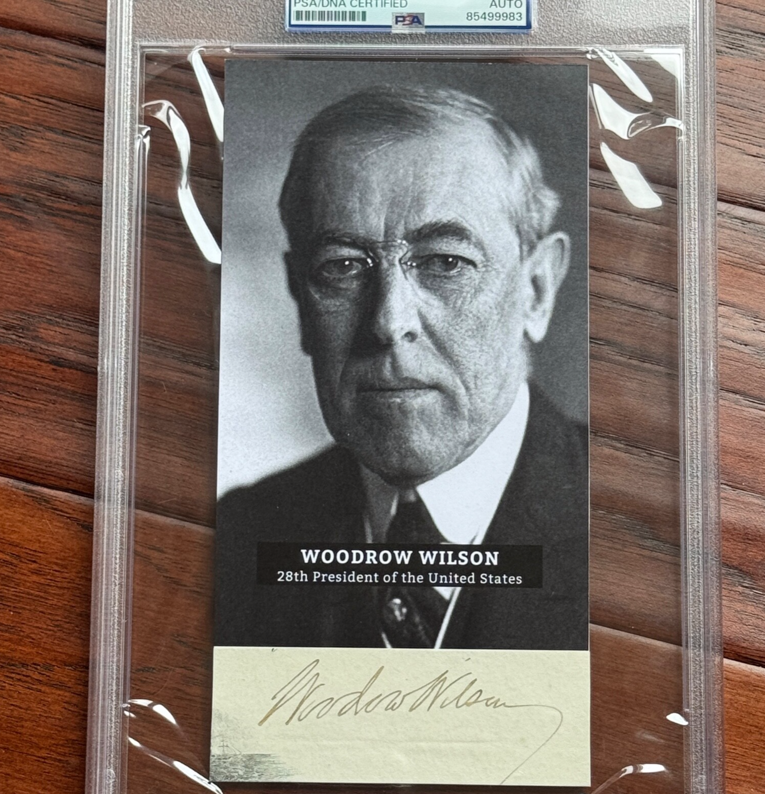 WOODROW WILSON  * PSA * Autograph Cut Signature Custom Card  PORTRAIT  Signed