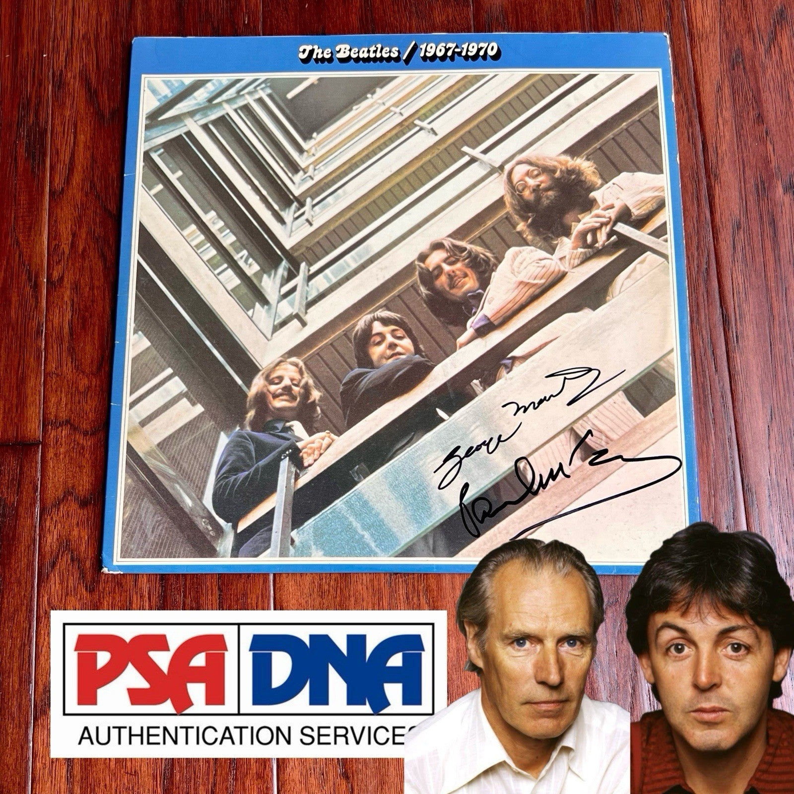 PAUL McCARTNEY & GEORGE MARTIN * PSA * Autograph BEATLES 1967-1970 Album Signed