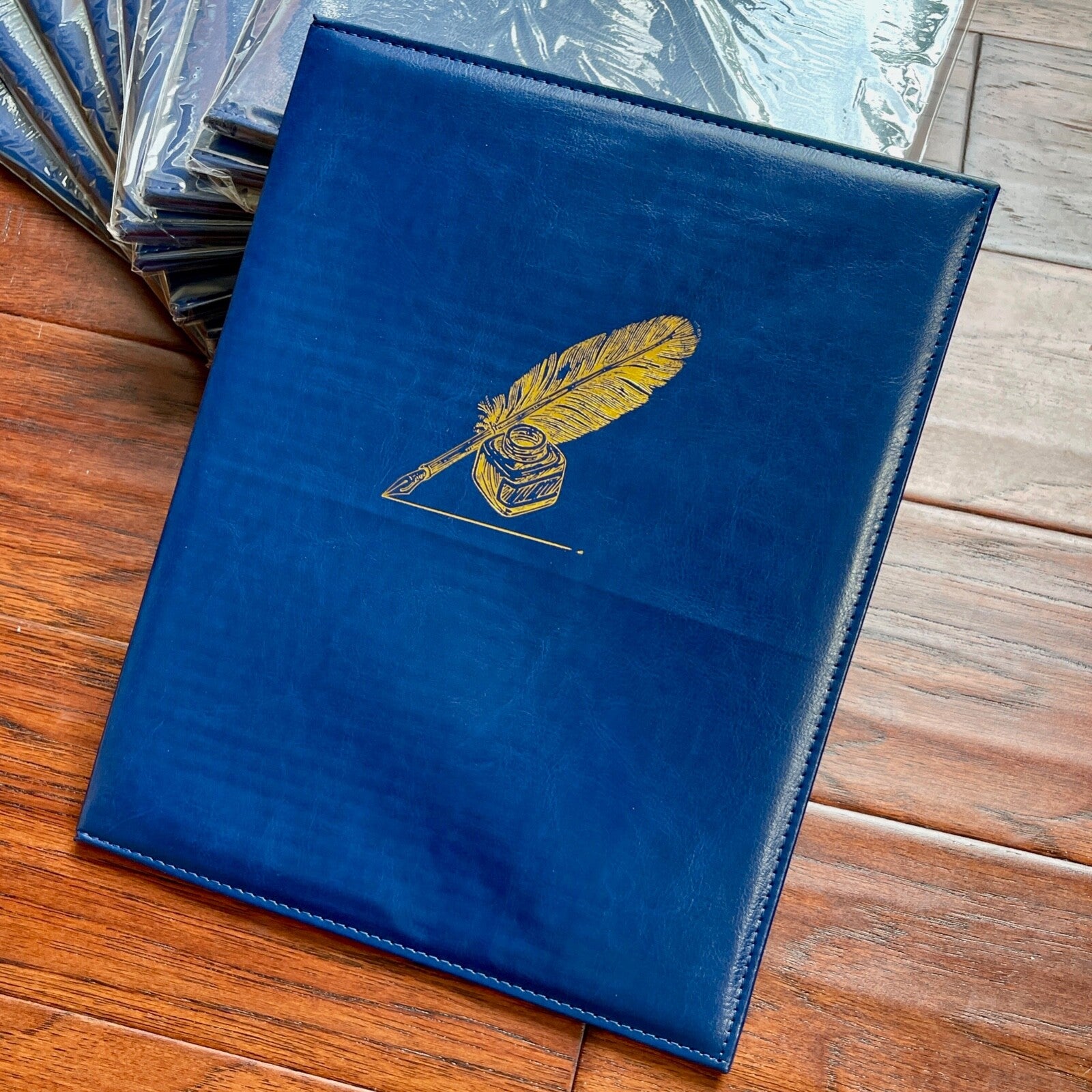 AUTOGRAPH Document + Photo Display Folders * Deluxe Leather Gold Emboss * Qty 10