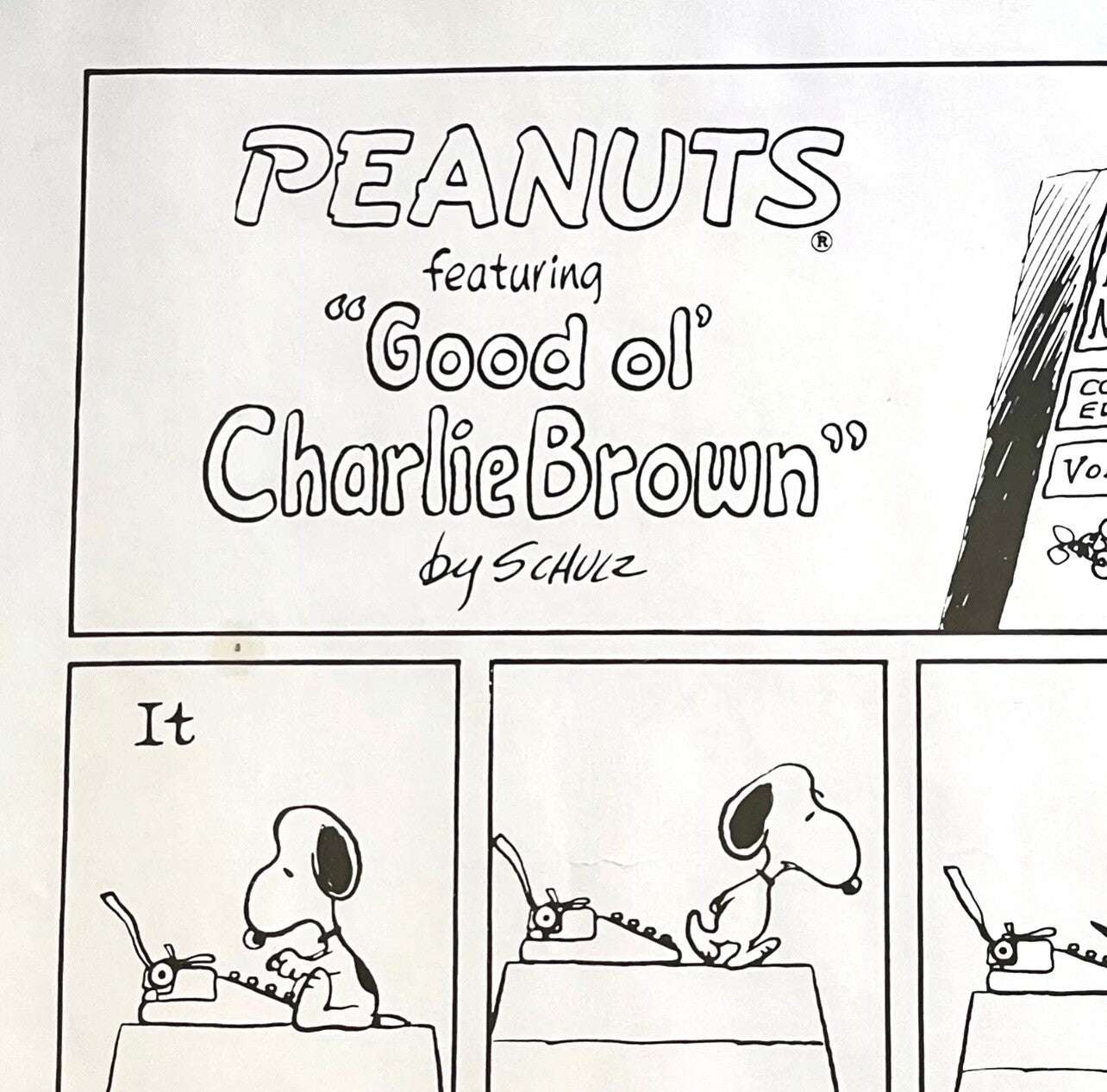 CHARLES M SCHULZ * PSA * Autograph SNOOPY "Good Writing" Peanuts XL Strip Signed