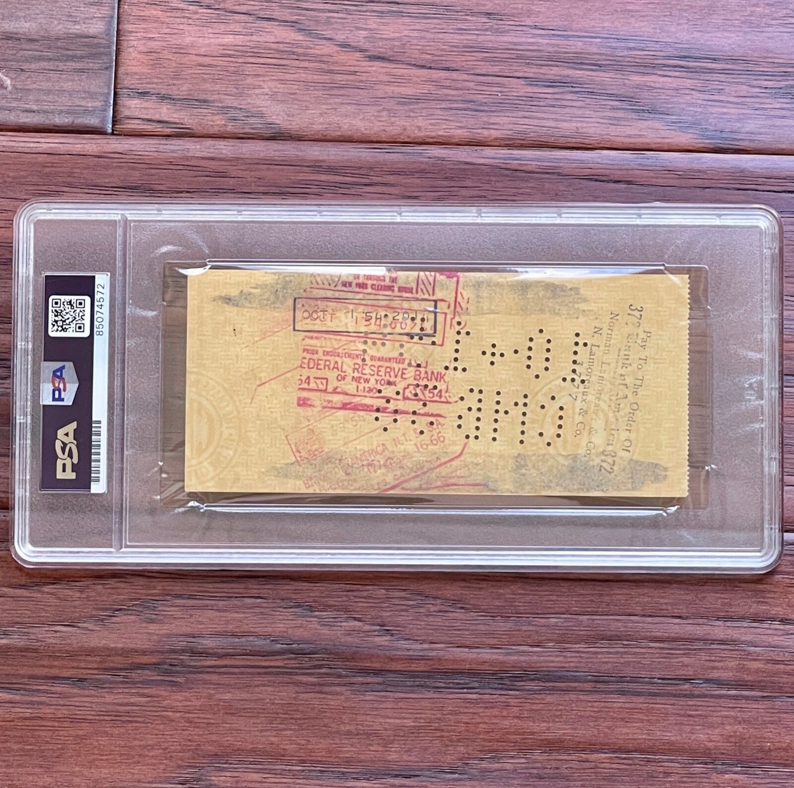 JAMES DEAN * PSA/DNA *  1954 AUTOGRAPH Bank Check SIGNED * Rebel Without a Cause