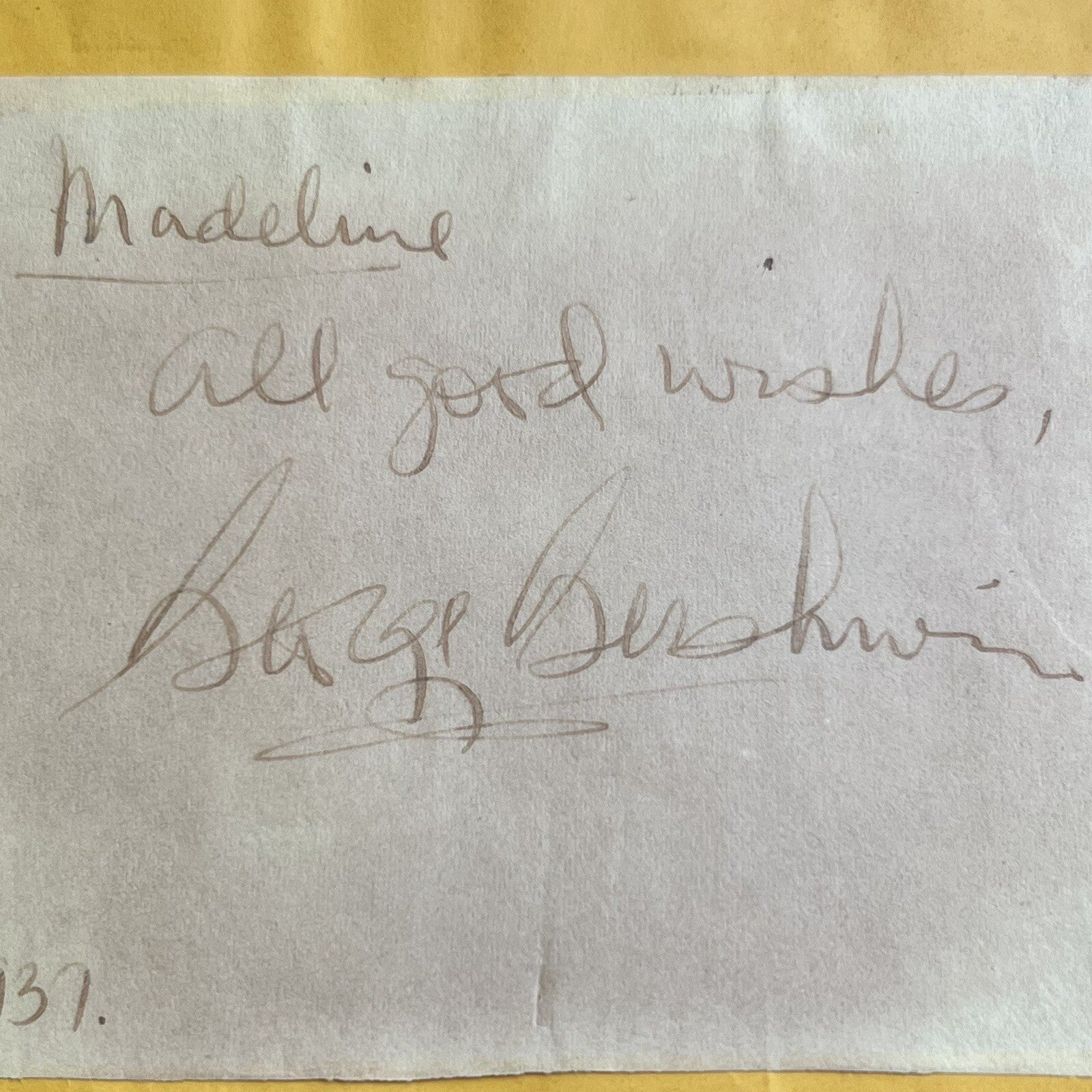 GEORGE GERSHWIN * PSA/DNA * Autograph Card Signed 5 Months Before Death in 1937