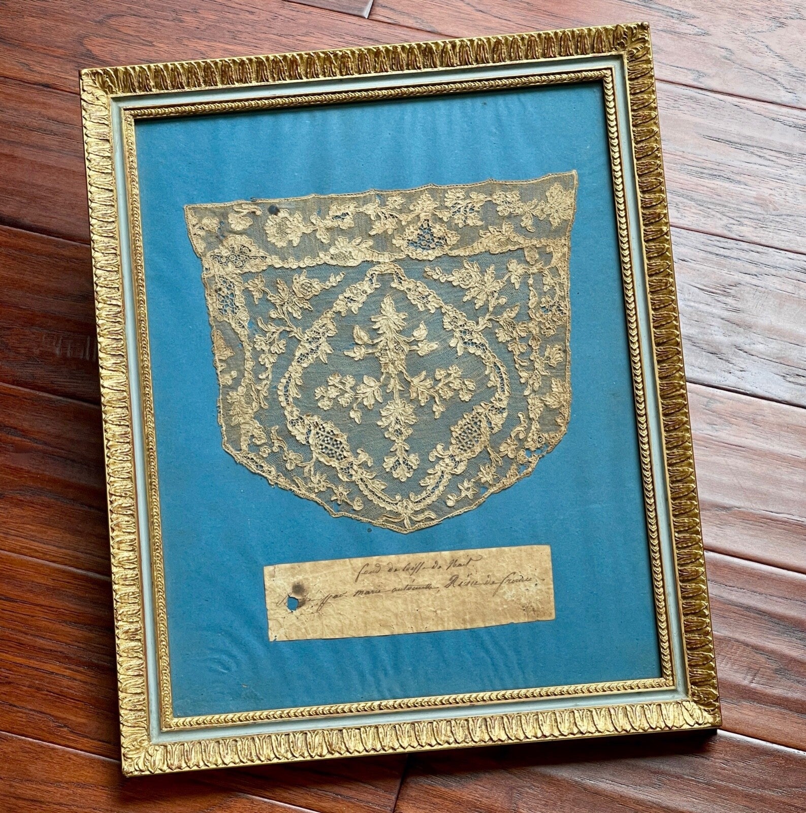 MARIE ANTOINETTE * Lace Nightcap Hand Embroidered By Her Exhibited at Versailles