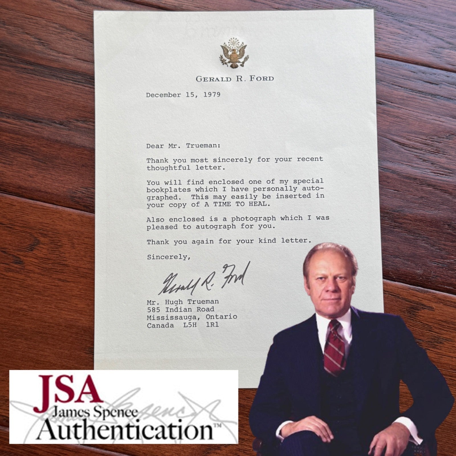 GERALD R. FORD * JSA * Autograph LETTER SIGNED * 38th POTUS