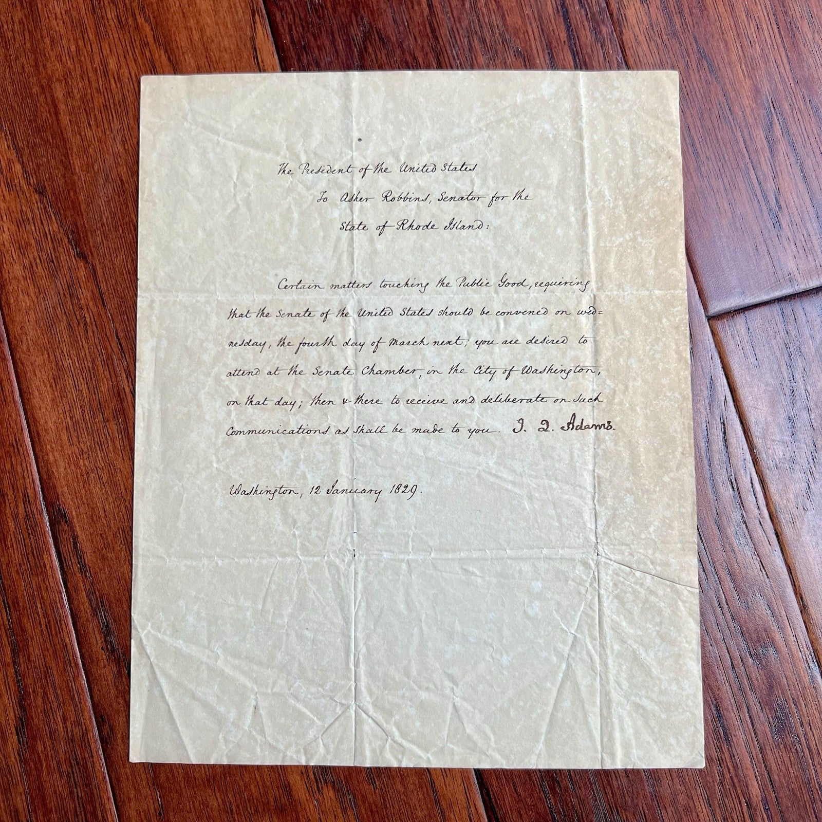 JOHN QUINCY ADAMS * PSA * Letter  Signed CERTIFYING JACKSON'S ELECTION Autograph