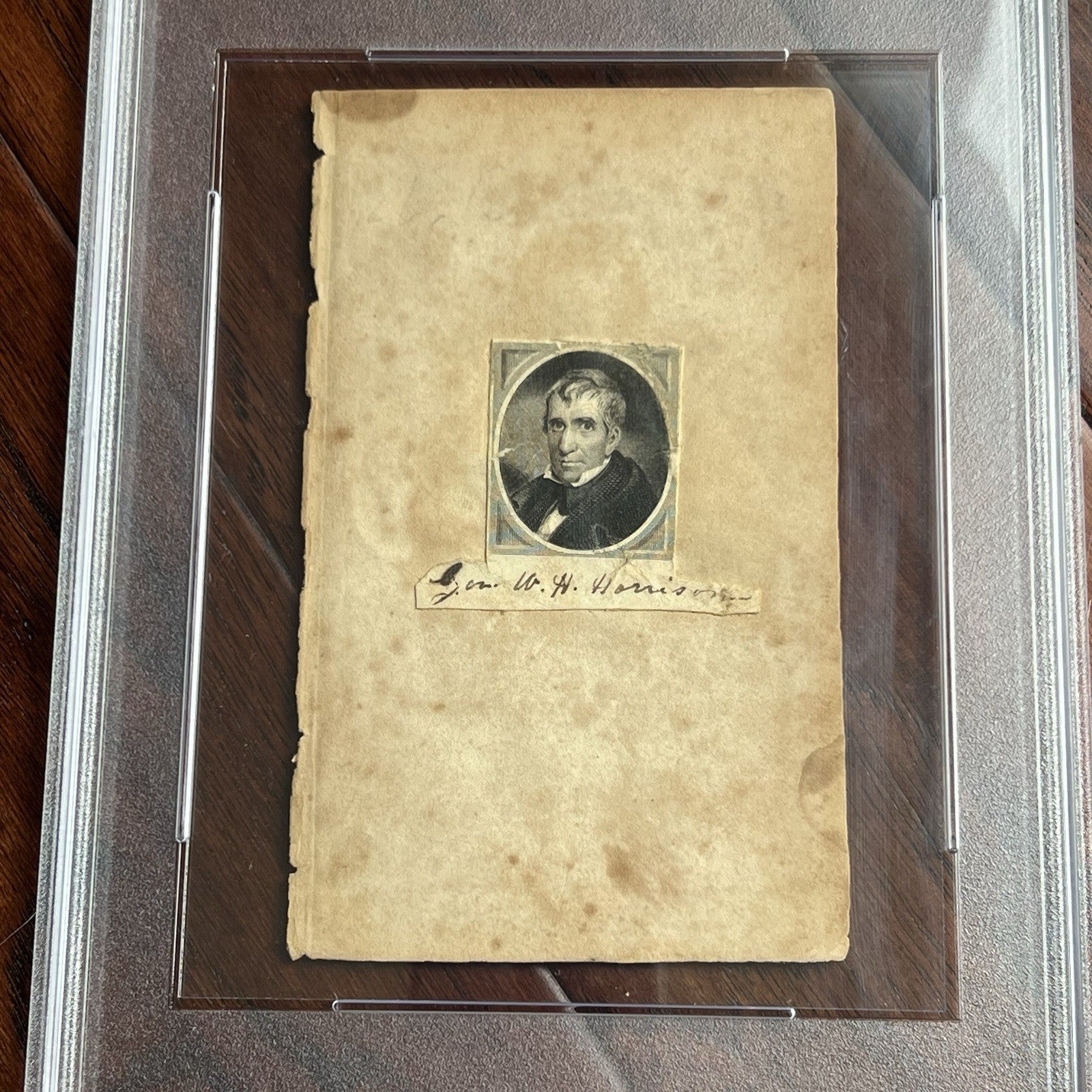 WILLIAM HENRY HARRISON * PSA * Scarce Autograph ENGRAVING Portrait Signed Image