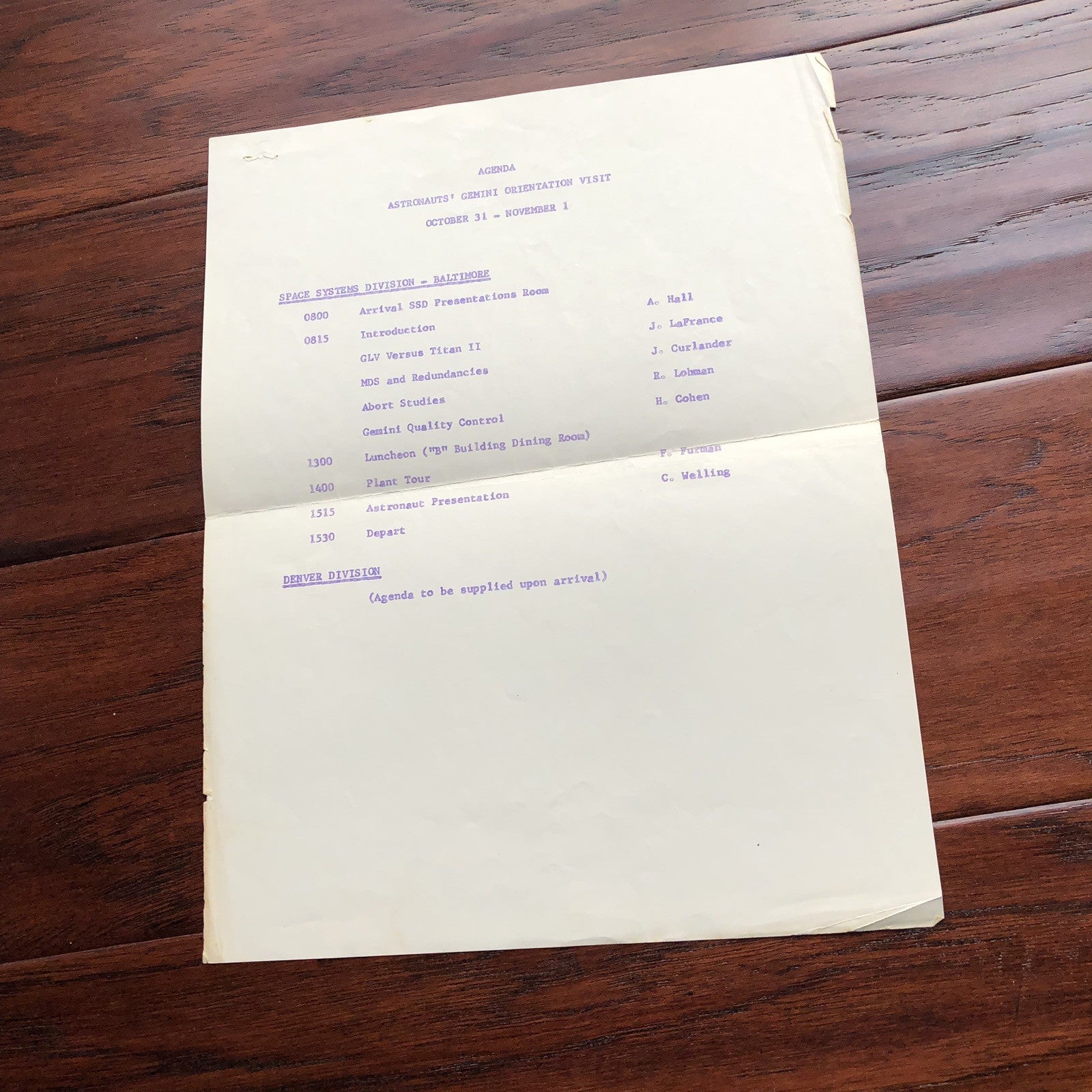 EDWARD H WHITE * Zarelli LOA * NASA ORIENTATION PAPERS + Autograph SPEECH