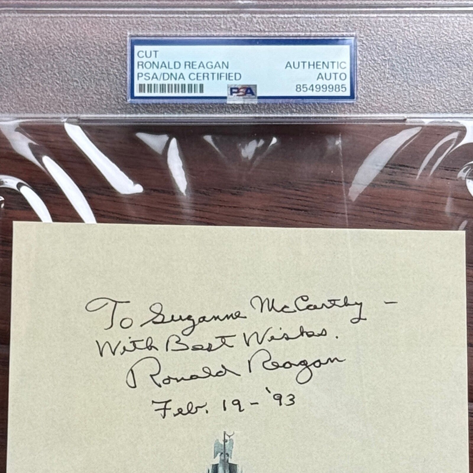 RONALD REAGAN * PSA * Autograph BERLIN WALL Souvenir Photo Signed