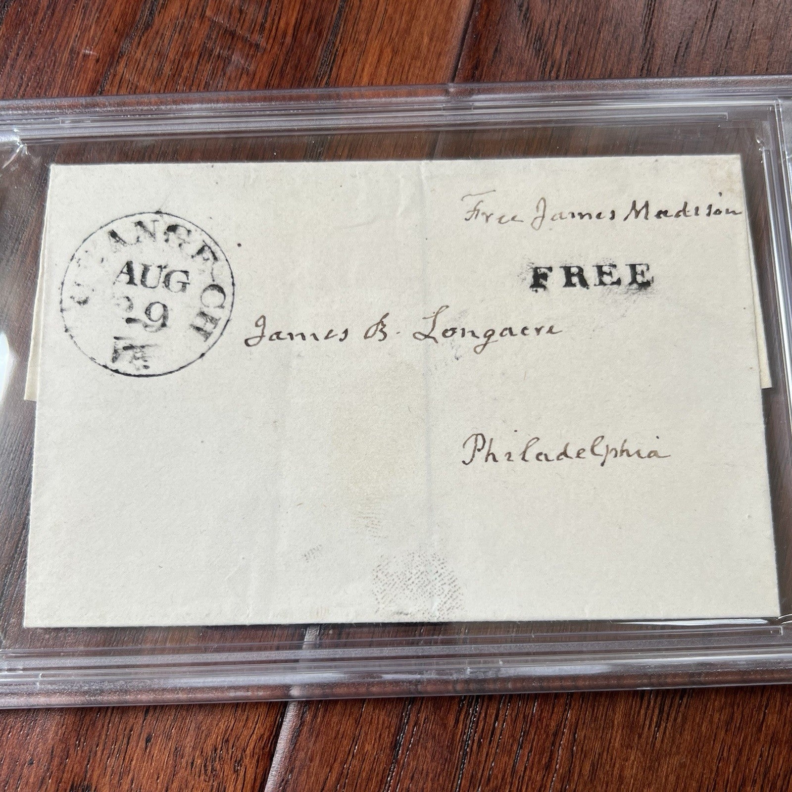 JAMES MADISON * PSA * Autograph FREE FRANK Signed 2x Signature President