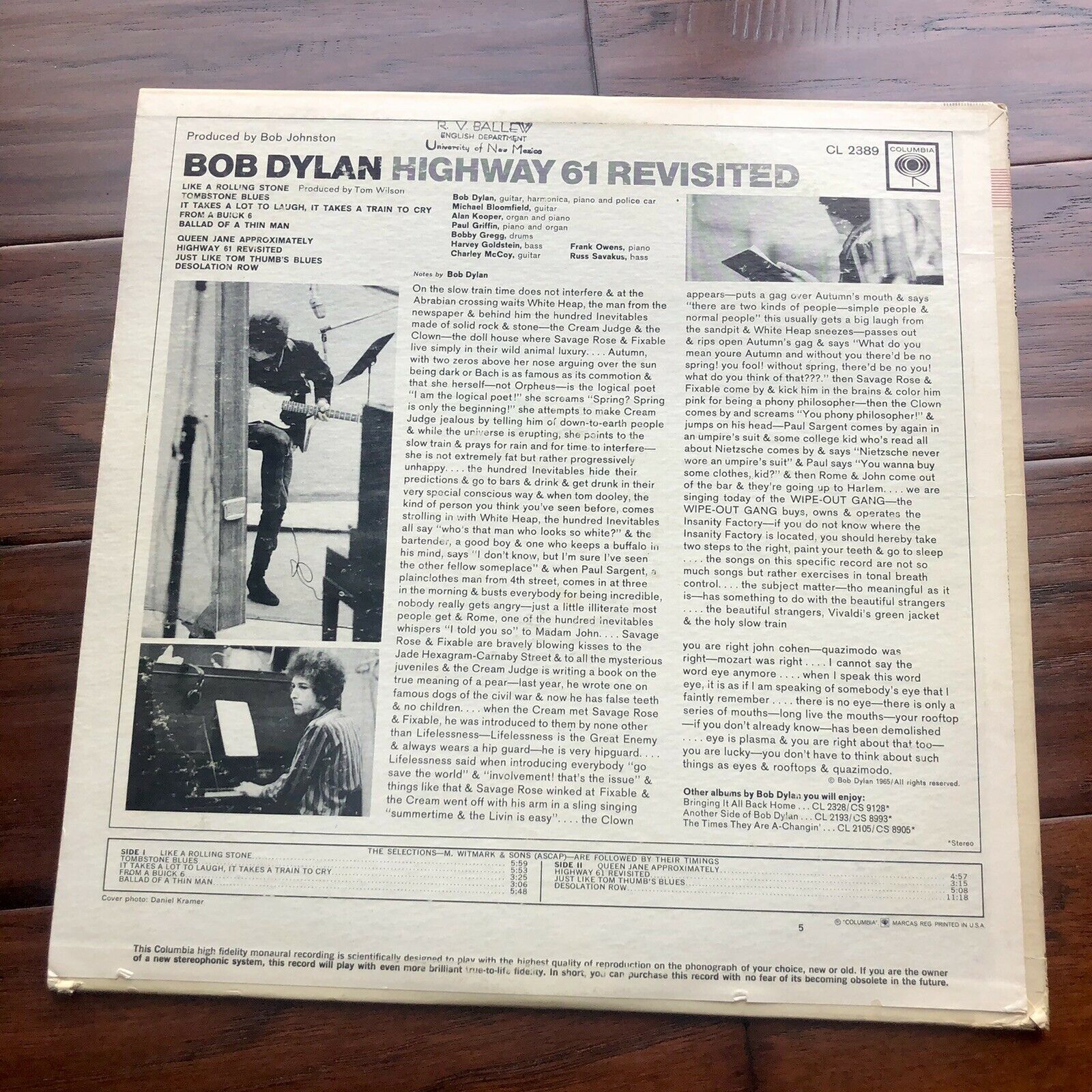 BOB DYLAN * JSA LOA * Autograph Highway 61 Revisited Signed Record Album