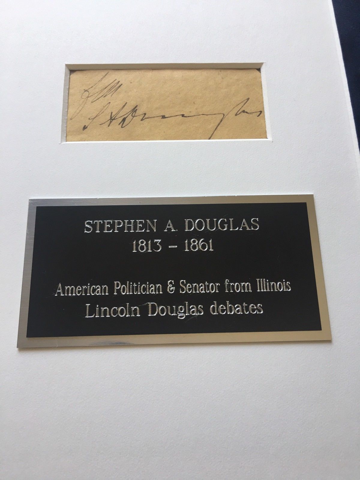 STEPHEN A. DOUGLAS * Authentic AUTOGRAPH * SIGNED Free Frank * Lincoln Debate