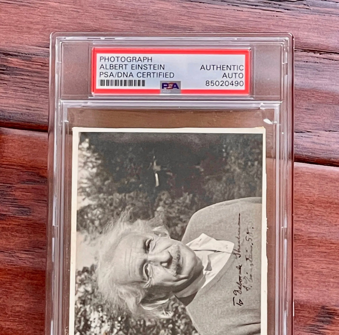 ALBERT EINSTEIN * PSA/DNA * Autograph Candid 1950 PHOTOGRAPH Portrait Signed