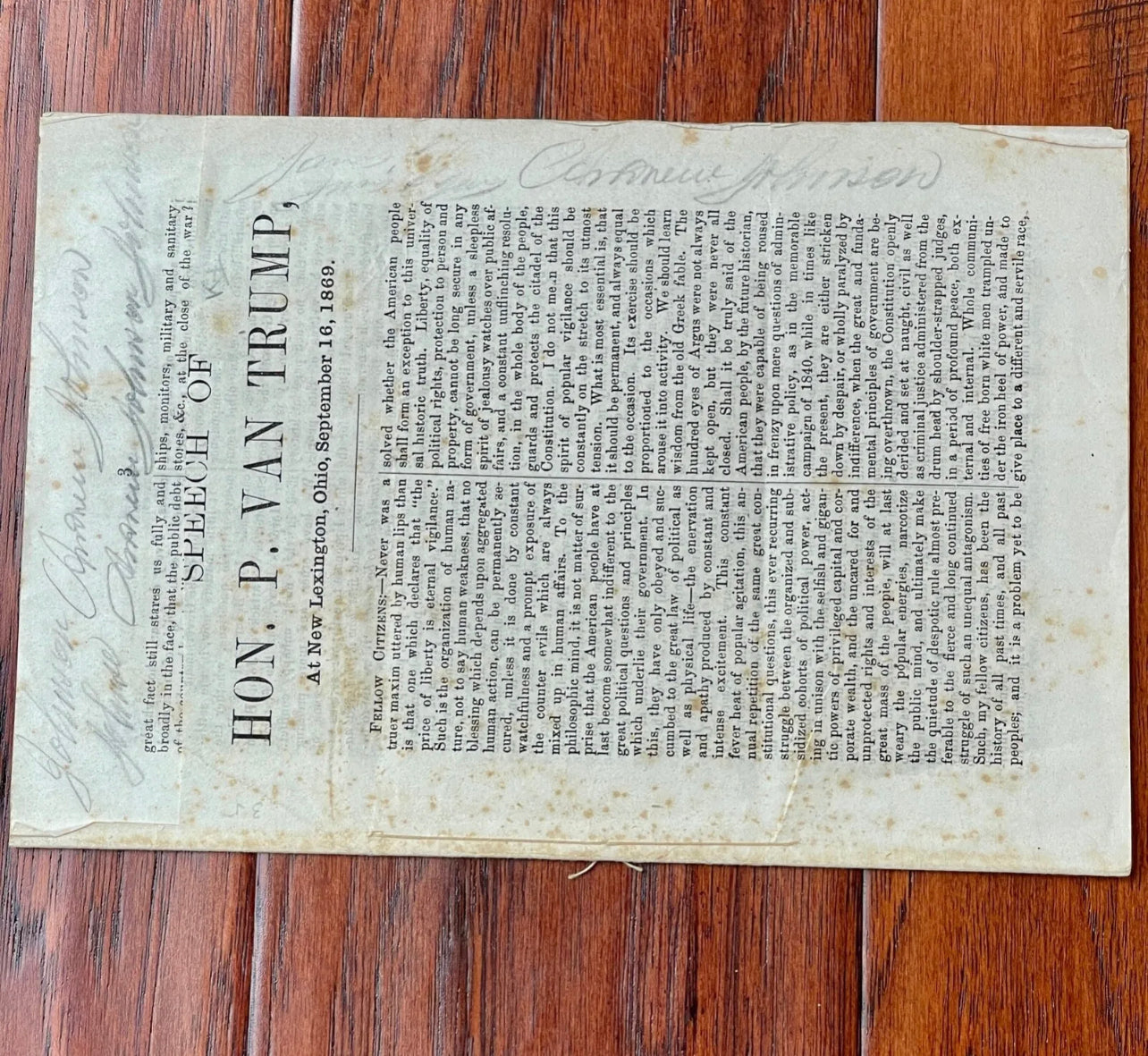 ANDREW JOHNSON * JSA LOA * Signed 6x Autograph Pamphlet * Abraham Lincoln VP