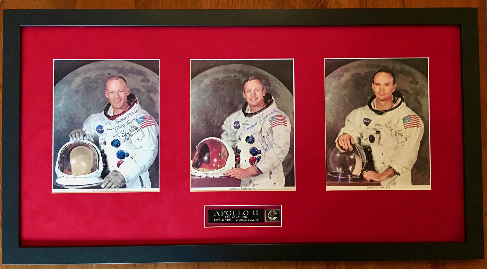 APOLLO 11 CREW SIGNED * JSA COA * scarce AUTOGRAPHS trio * NASA LITHOGRAPHS