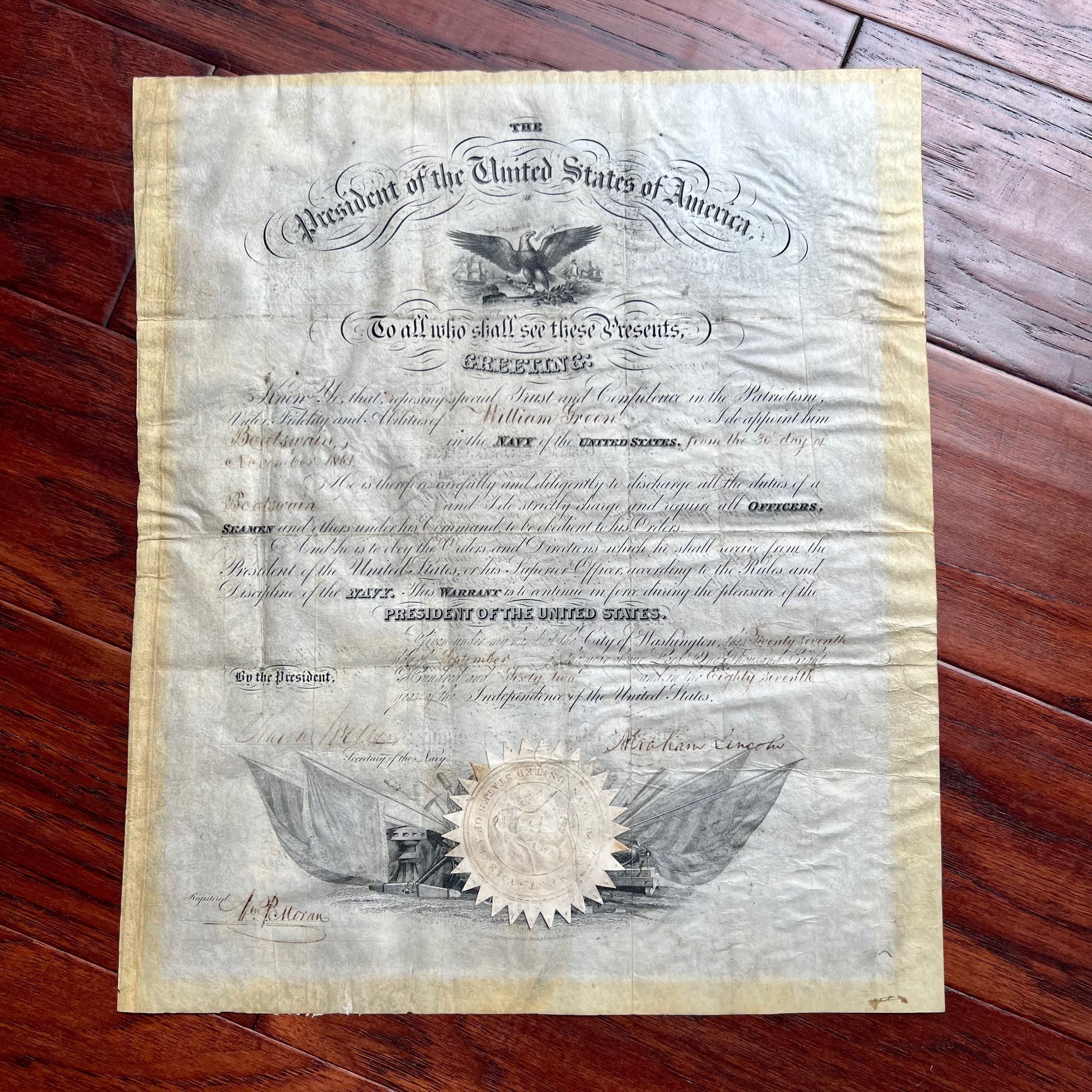 ABRAHAM LINCOLN * PSA/DNA * Autograph Document Same Week as Emancipation Signed