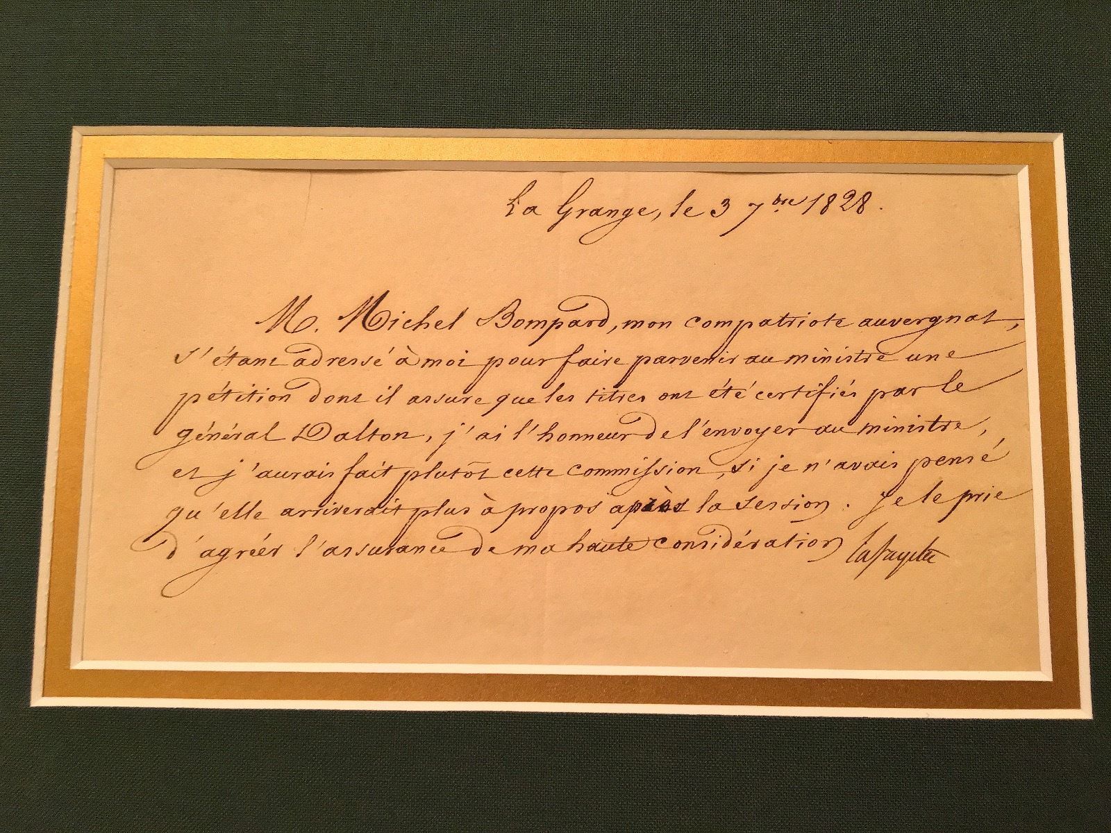 MARQUIS DE LAFAYETTE Authentic AUTOGRAPH Letter SIGNED Revolutionary War COA