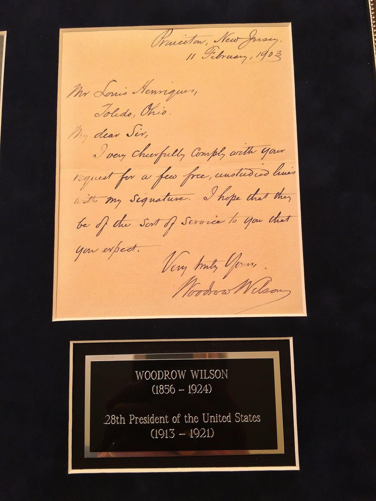 PSA/DNA COA President WOODROW WILSON Scarce Handwritten AUTOGRAPH letter SIGNED