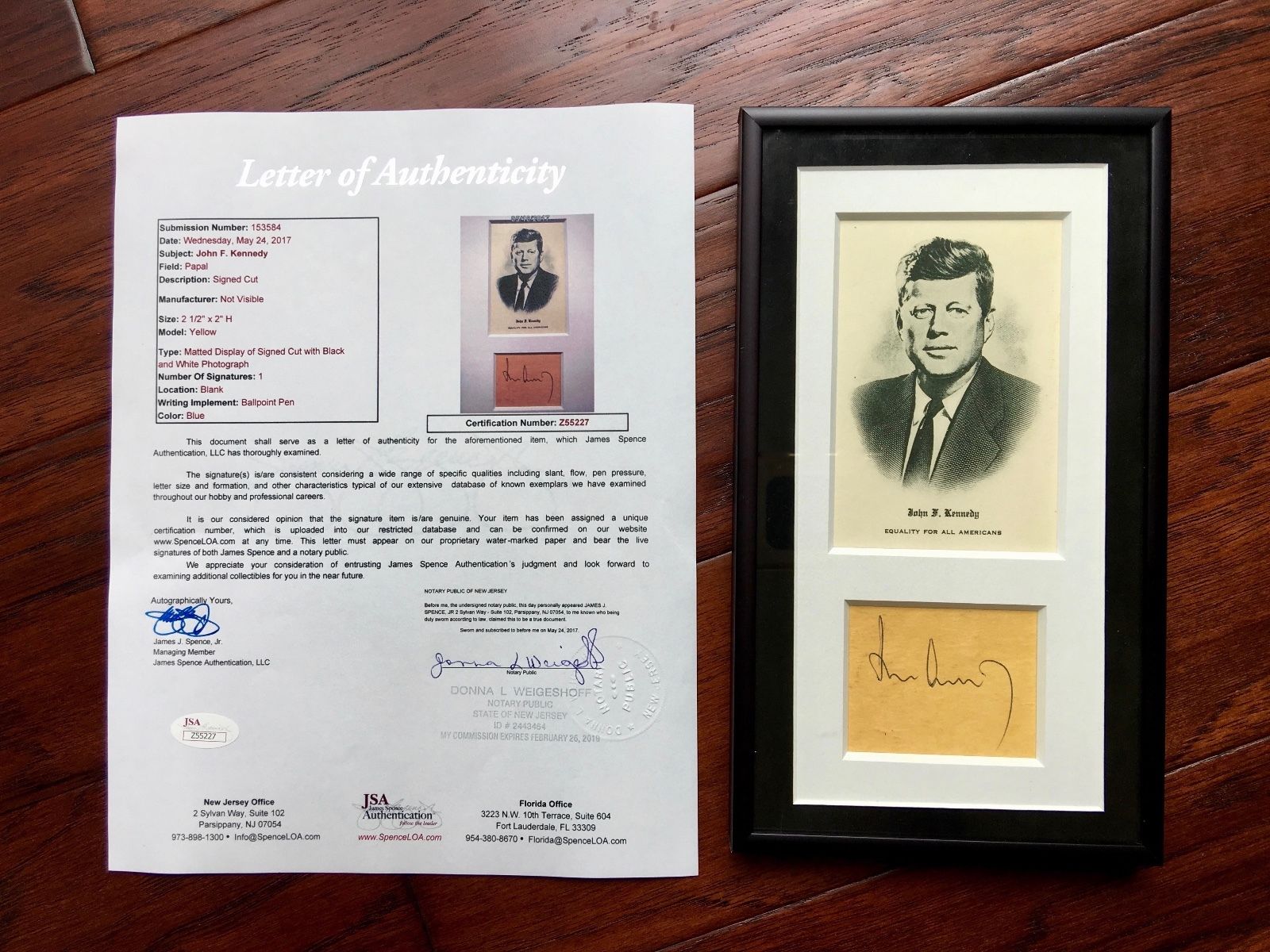 JOHN F. KENNEDY * JSA COA * Scarce Authentic AUTOGRAPH Signed * JFK President