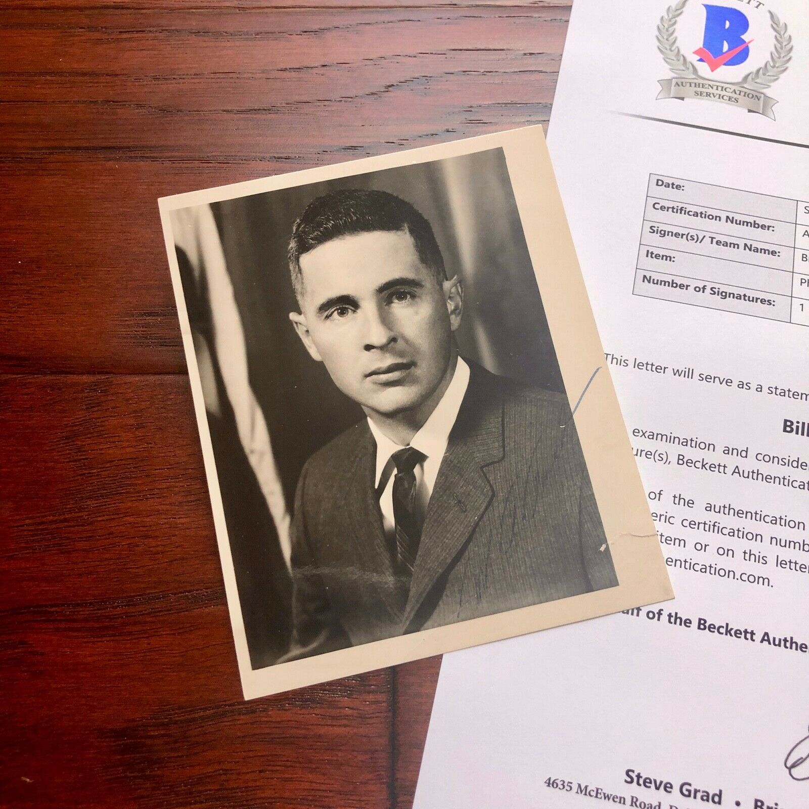 BILL ANDERS * Beckett BAS LOA * Hand Signed Photo Apollo 8 Autograph William *