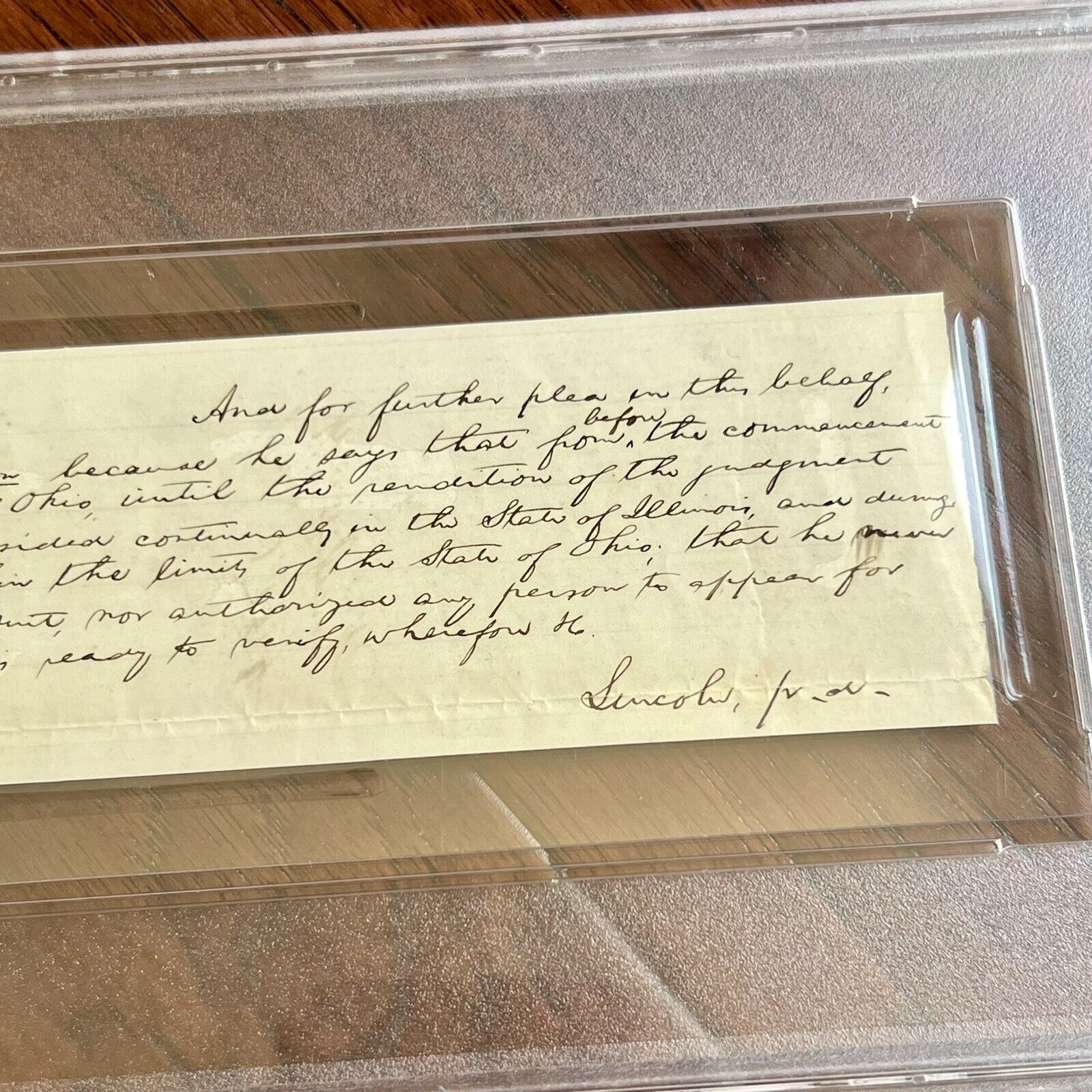 ABRAHAM LINCOLN * PSA/DNA Slab * Autograph Lengthy Handwritten Plea Signed