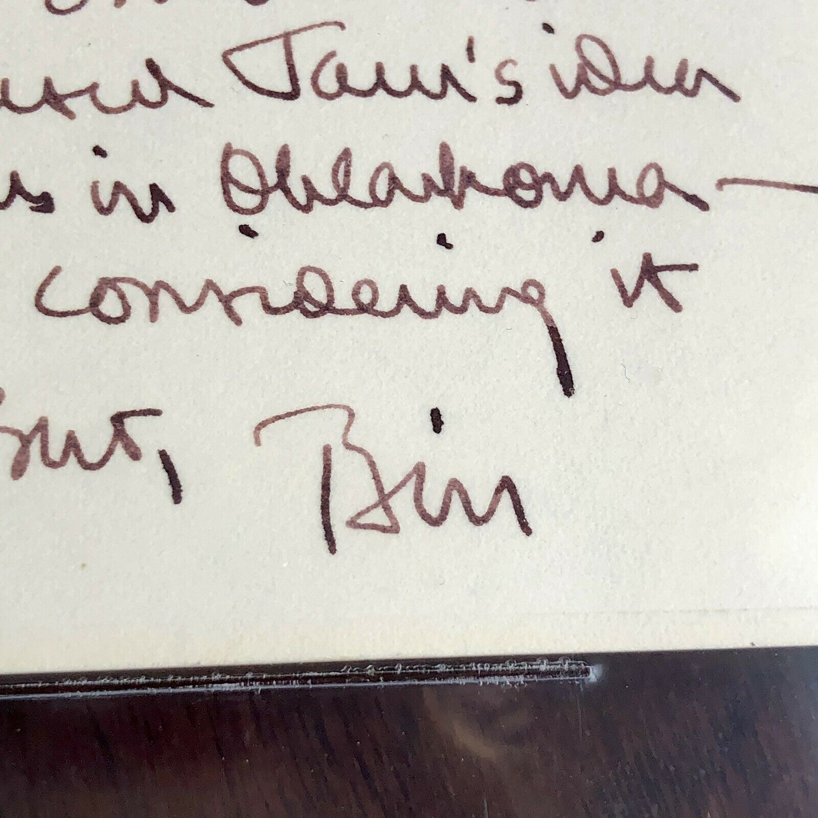 BILL CLINTON * Beckett BAS * Autograph Note As President Signed OK City Bombing