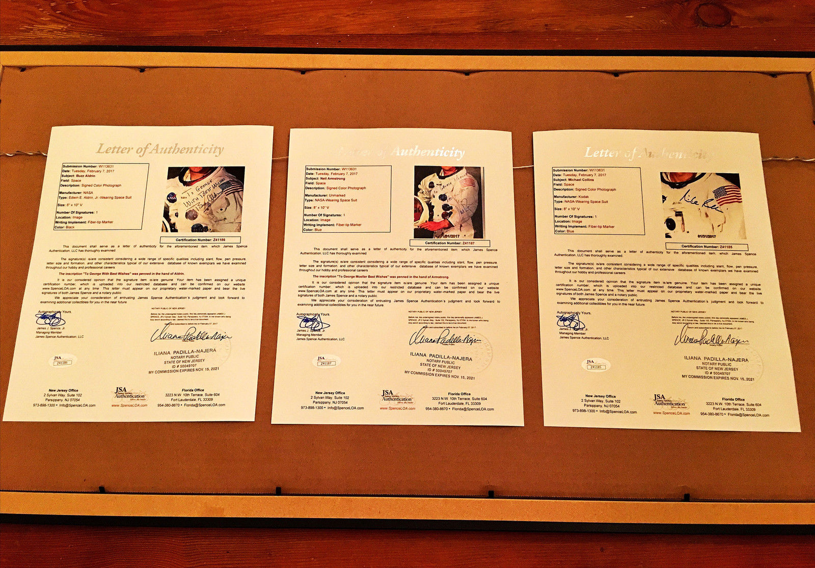 APOLLO 11 CREW SIGNED * JSA COA * scarce AUTOGRAPHS trio * NASA LITHOGRAPH