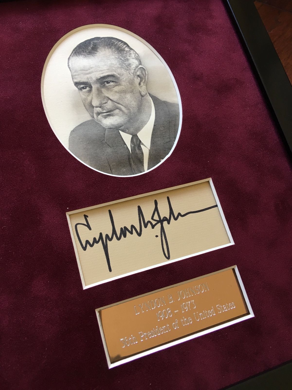 LYNDON JOHNSON * Authentic AUTOGRAPH Cut SIGNED * President LBJ * JFK