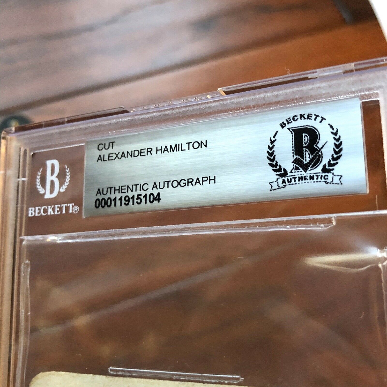 ALEXANDER HAMILTON * BAS Beckett LOA * Autograph Free Frank Signed Slabbed NM 8