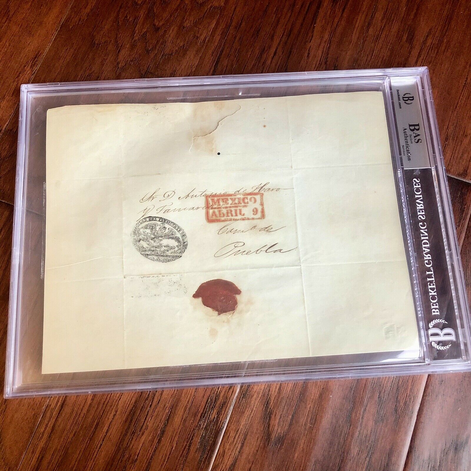 ANTONIO LOPEZ DE SANTA ANNA * Beckett BAS * Autograph Letter Signed As President