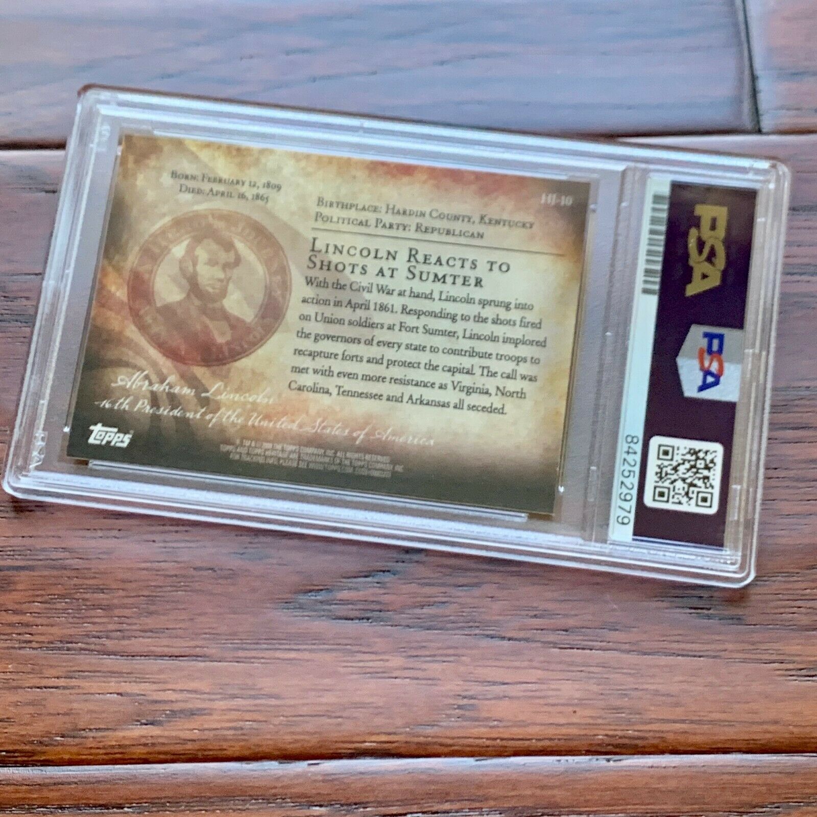 ABRAHAM LINCOLN * PSA/DNA Slabbed * Early Autograph Cut Signature * Signed