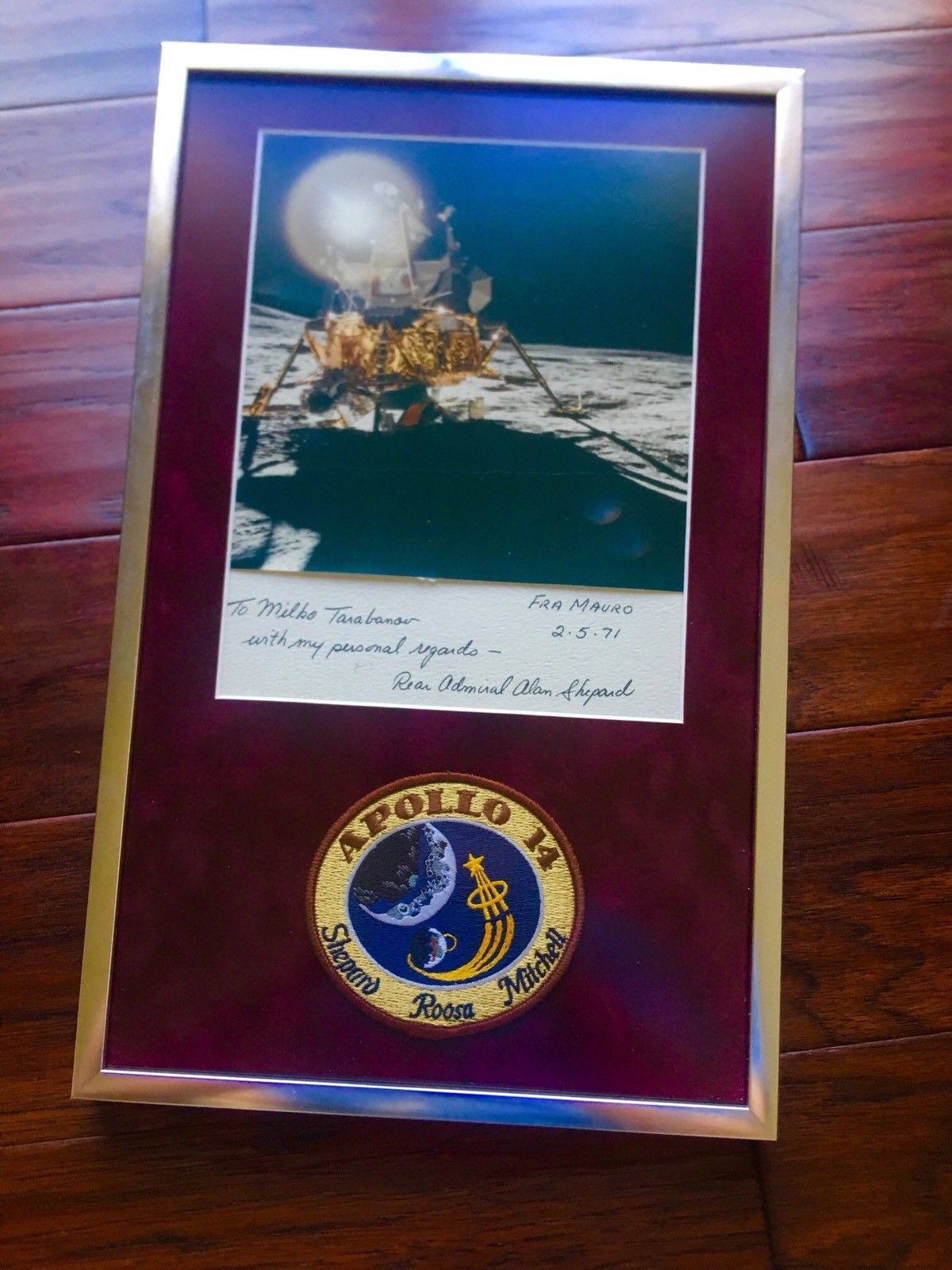 ALAN SHEPARD * Apollo 14 Astronaut * Hand SIGNED LUNAR PHOTO Autograph * NASA